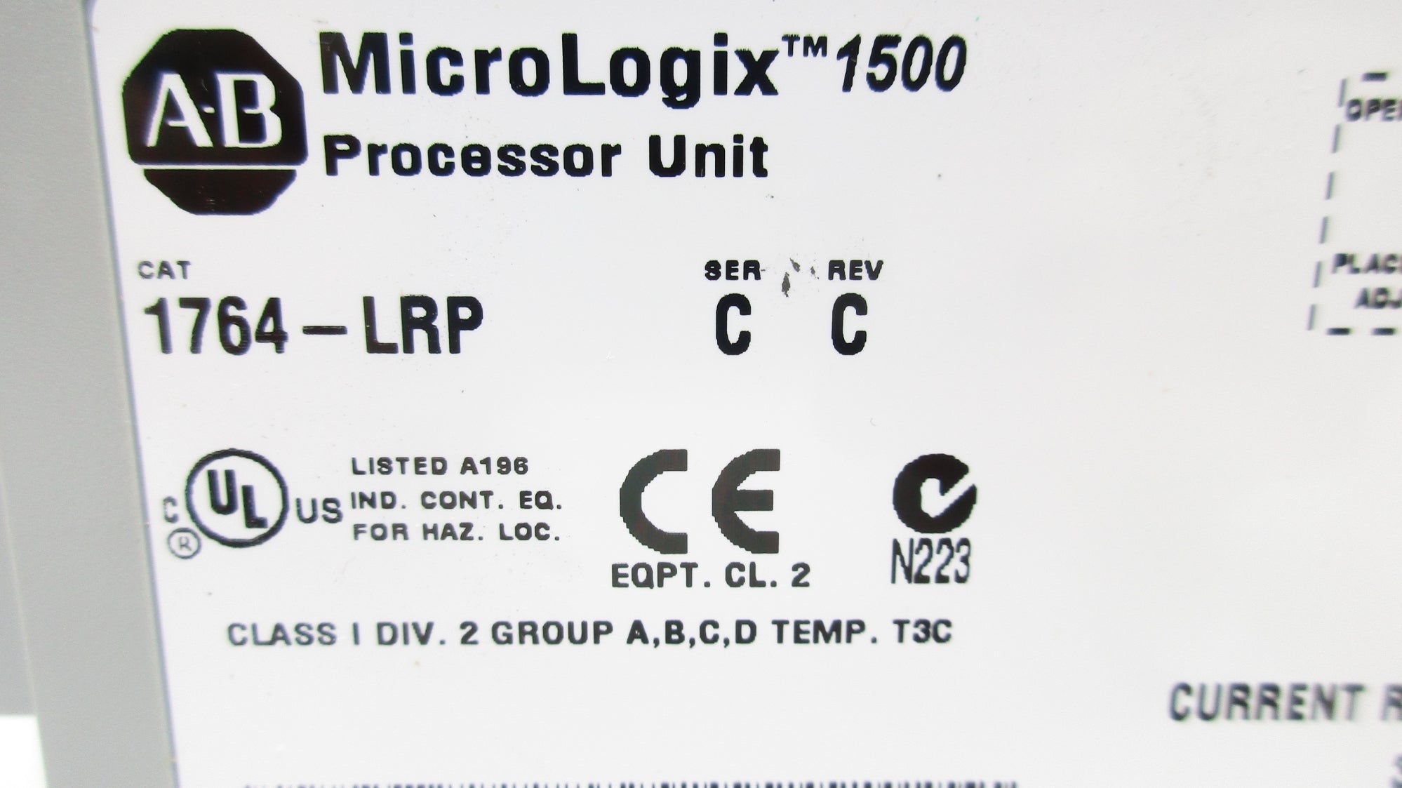 ALLEN BRADLEY 1764-LRP SER. C F/W 8 NSNP