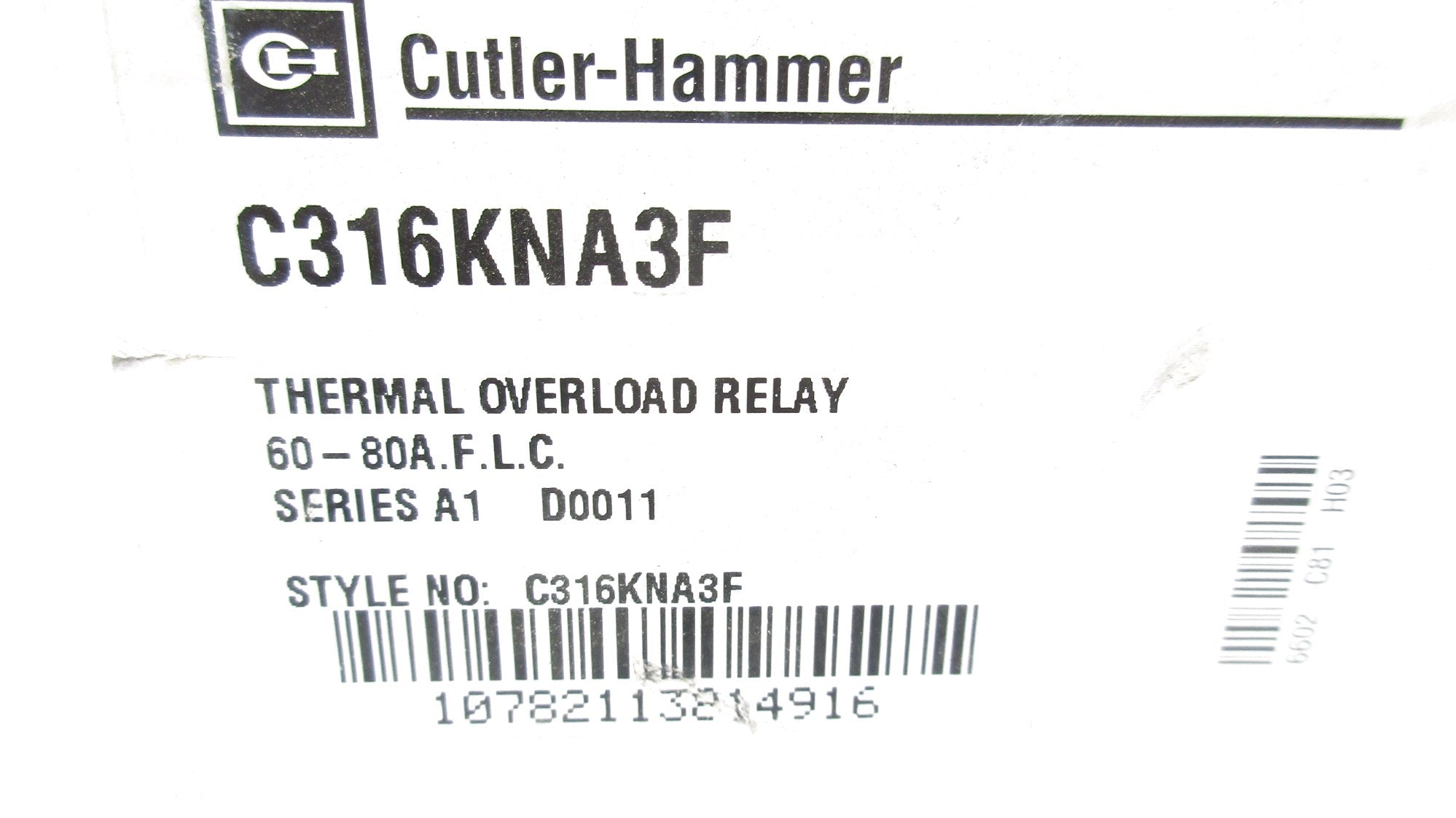 CUTLER HAMMER C316KNA3F SER. A1 60-80A 690V NSMP
