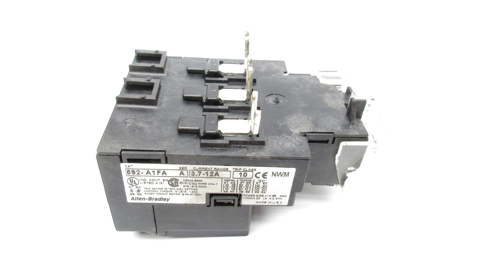 ALLEN BRADLEY 592-A1FA SER. A 3.7-12A NSNP
