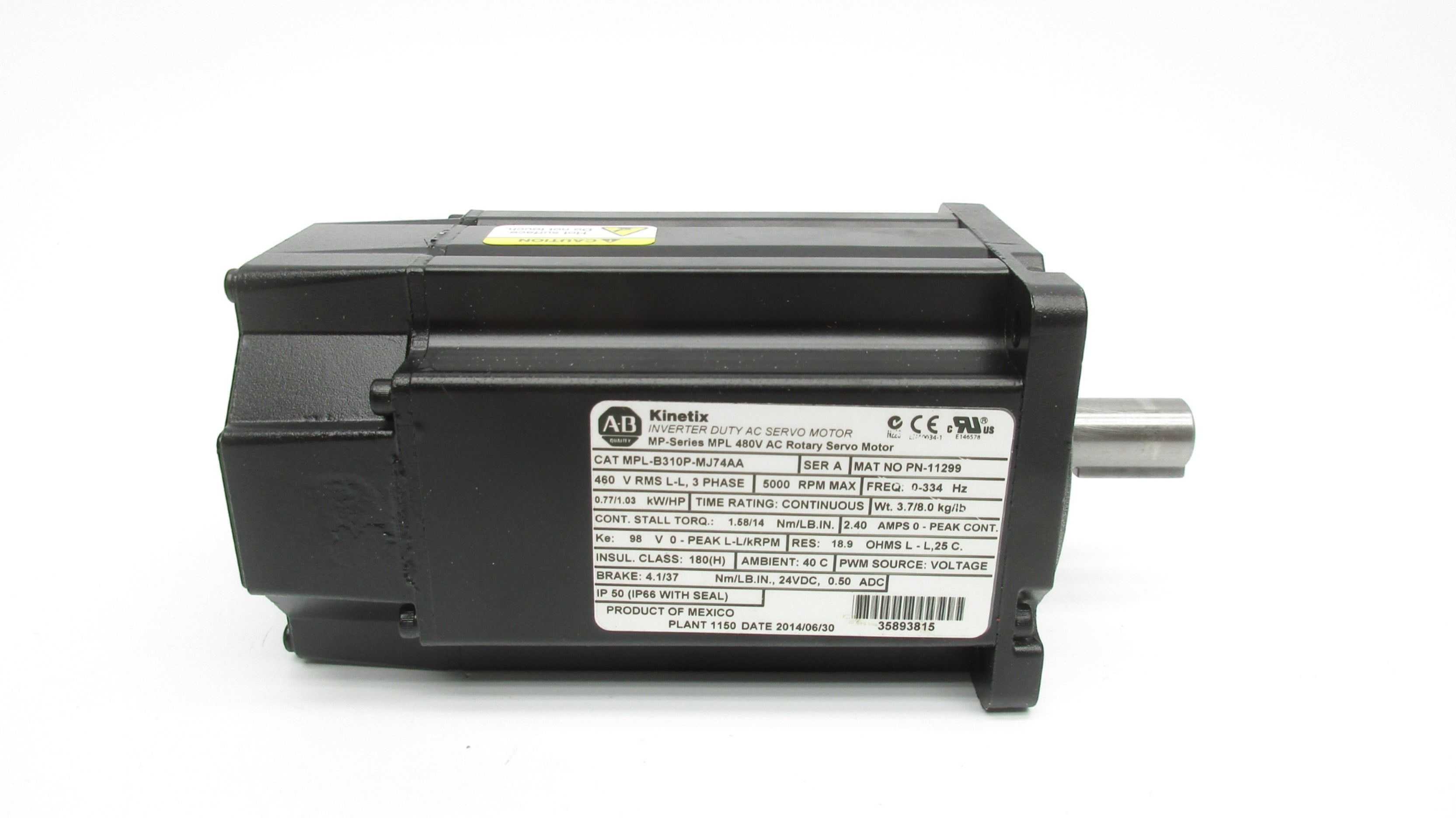 ALLEN BRADLEY MPL-B310P-MJ74AA SER. A NSNP
