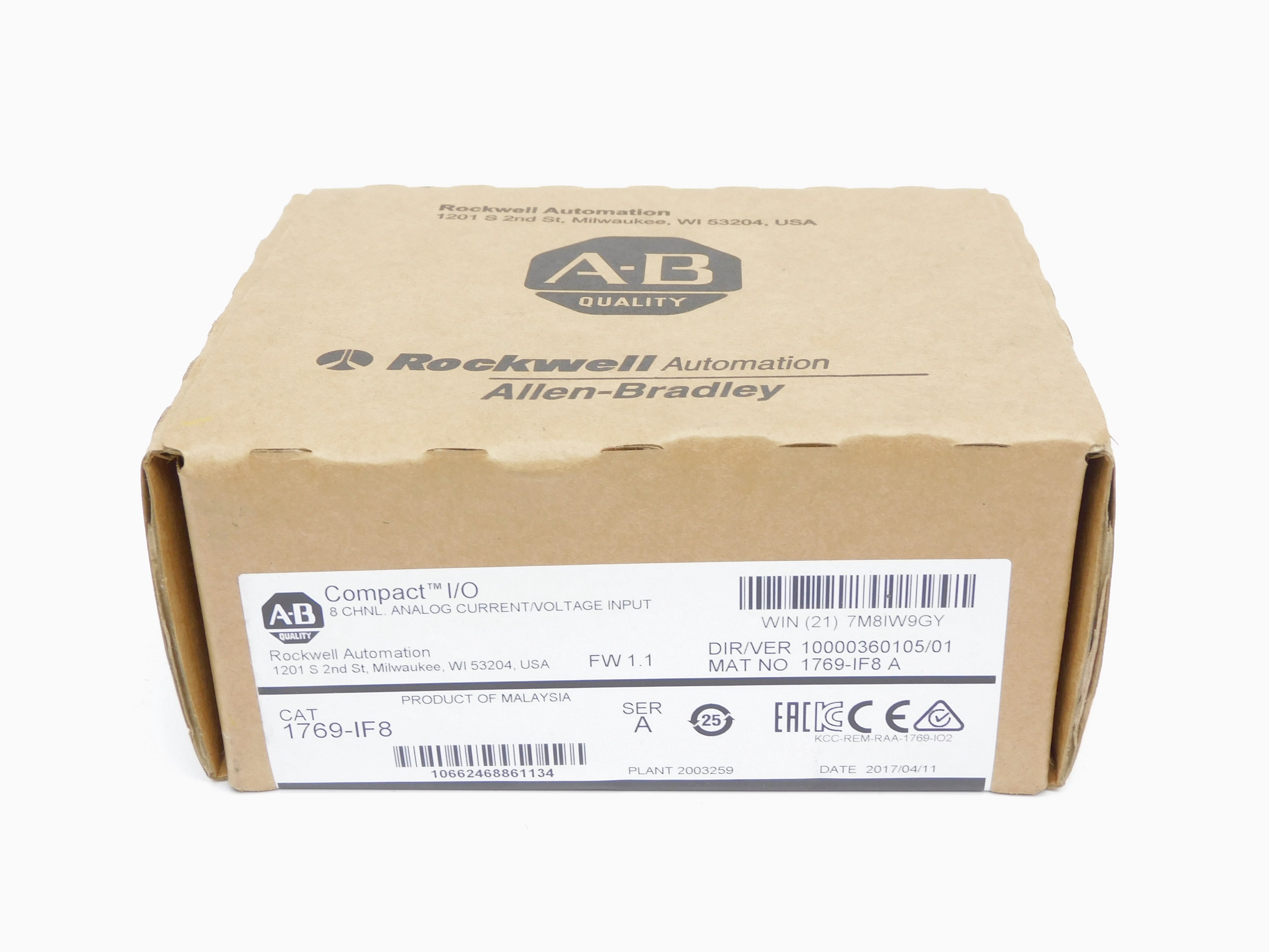 ALLEN BRADLEY 1769-IF8 SER. A F/W 1.1 DATE: 2017 (BR/WH) NSMP
