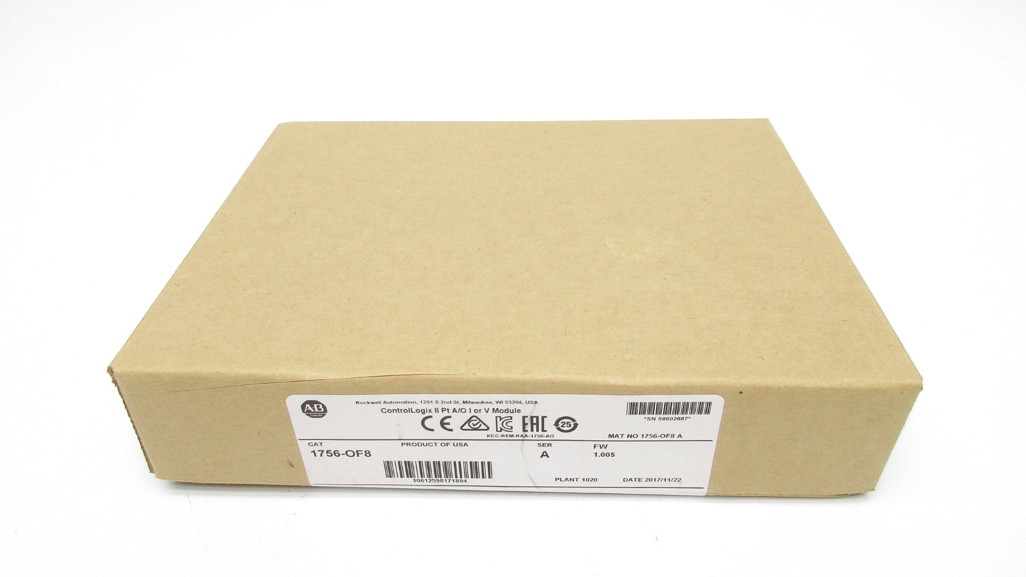 ALLEN BRADLEY 1756-OF8 SER. A F/W 1.005 DATE: 2017 NSFS