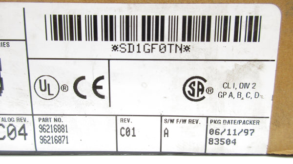 ALLEN BRADLEY 1771-OQ16 SER. B F/W A DATE: 1997 NSFS