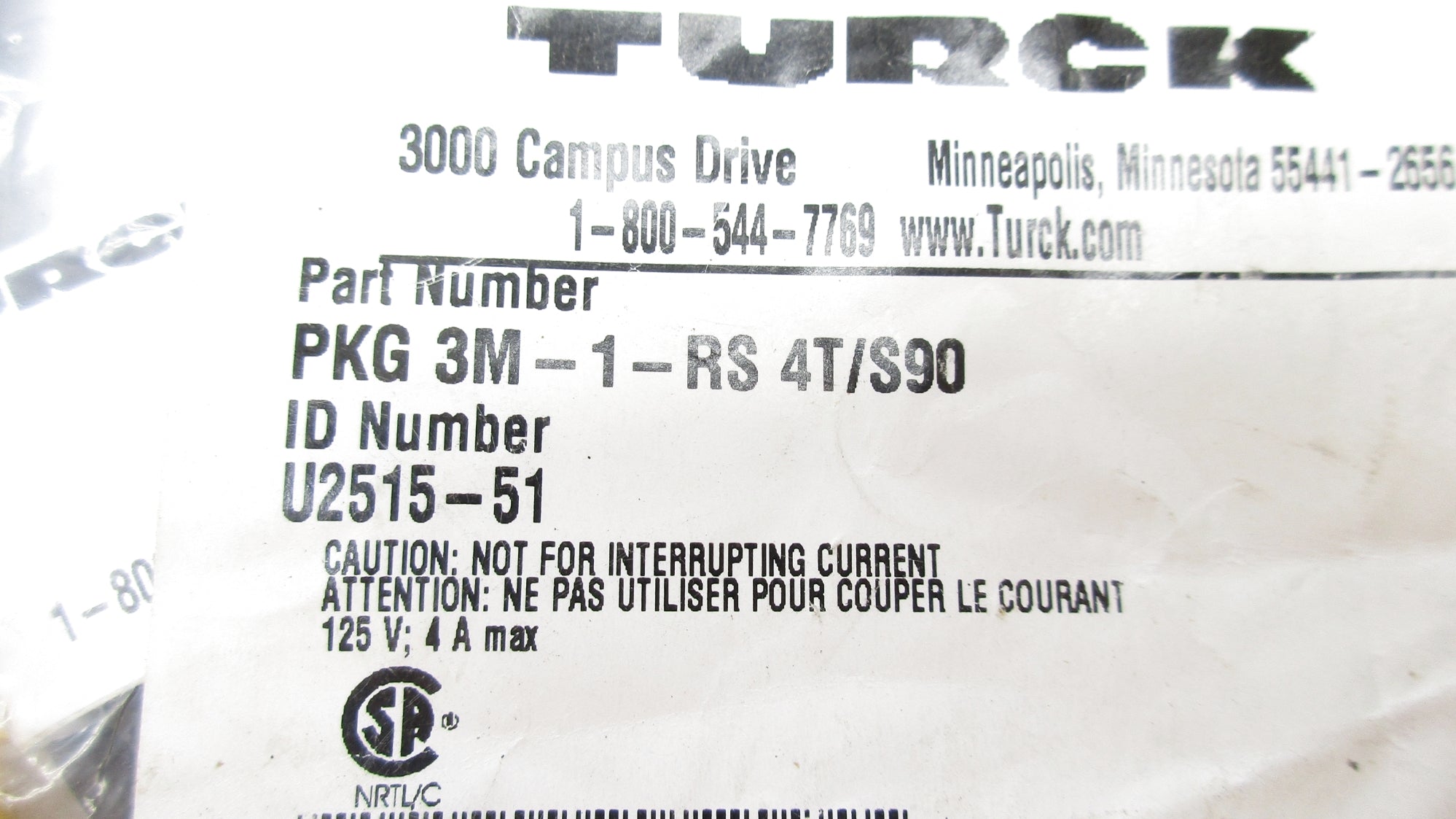 TURCK PKG3M-1-RS4T/S90 NSMP