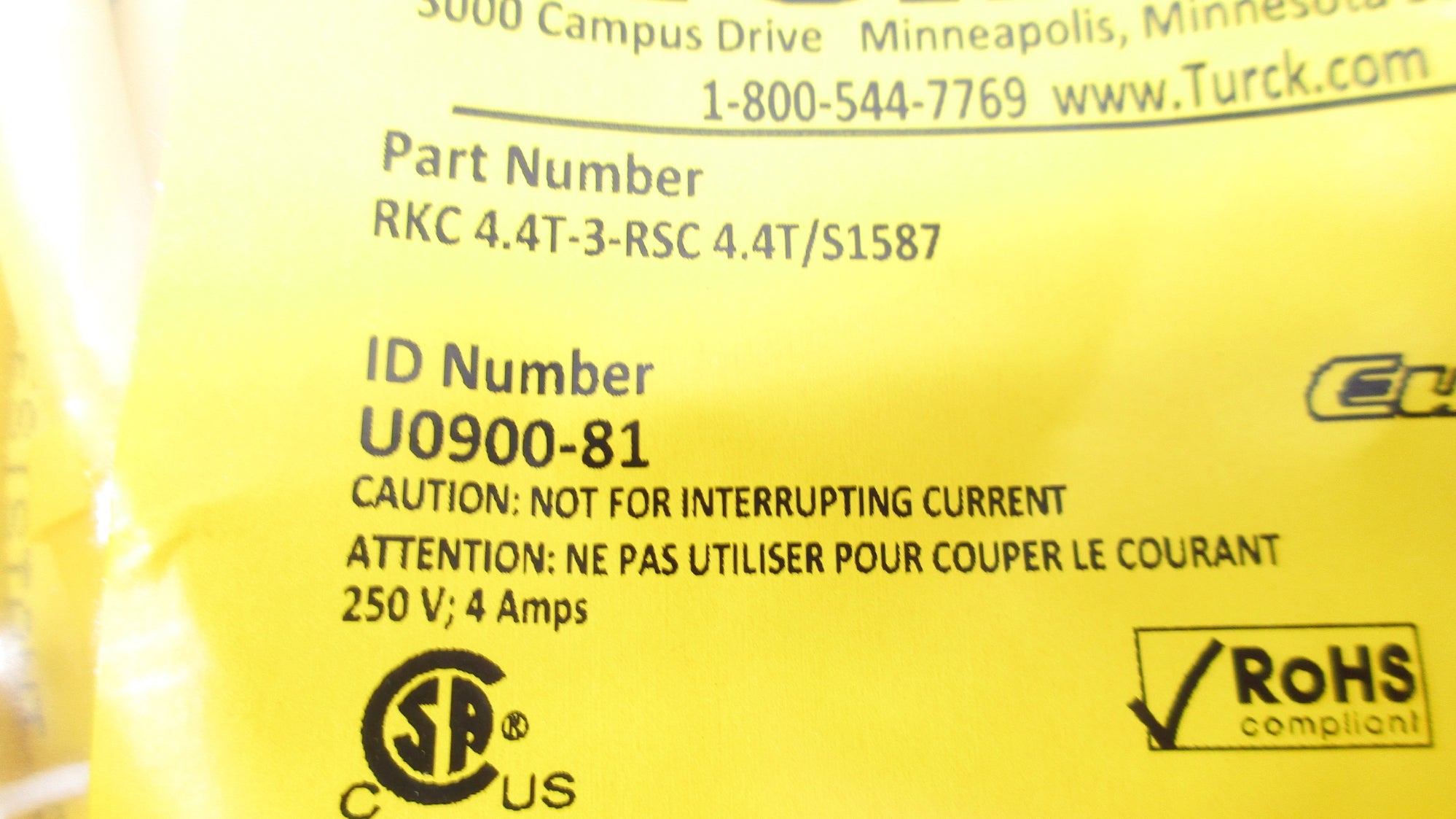 TURCK RKC4.4T-3-RSC4.4T/S1587 NSMP