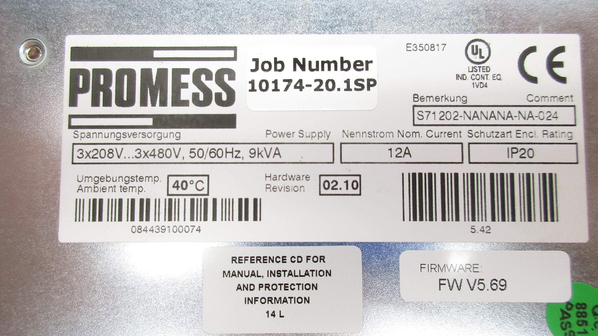 PROMESS S71202-NANANA-NA-024 F/W V5.69 NSNP