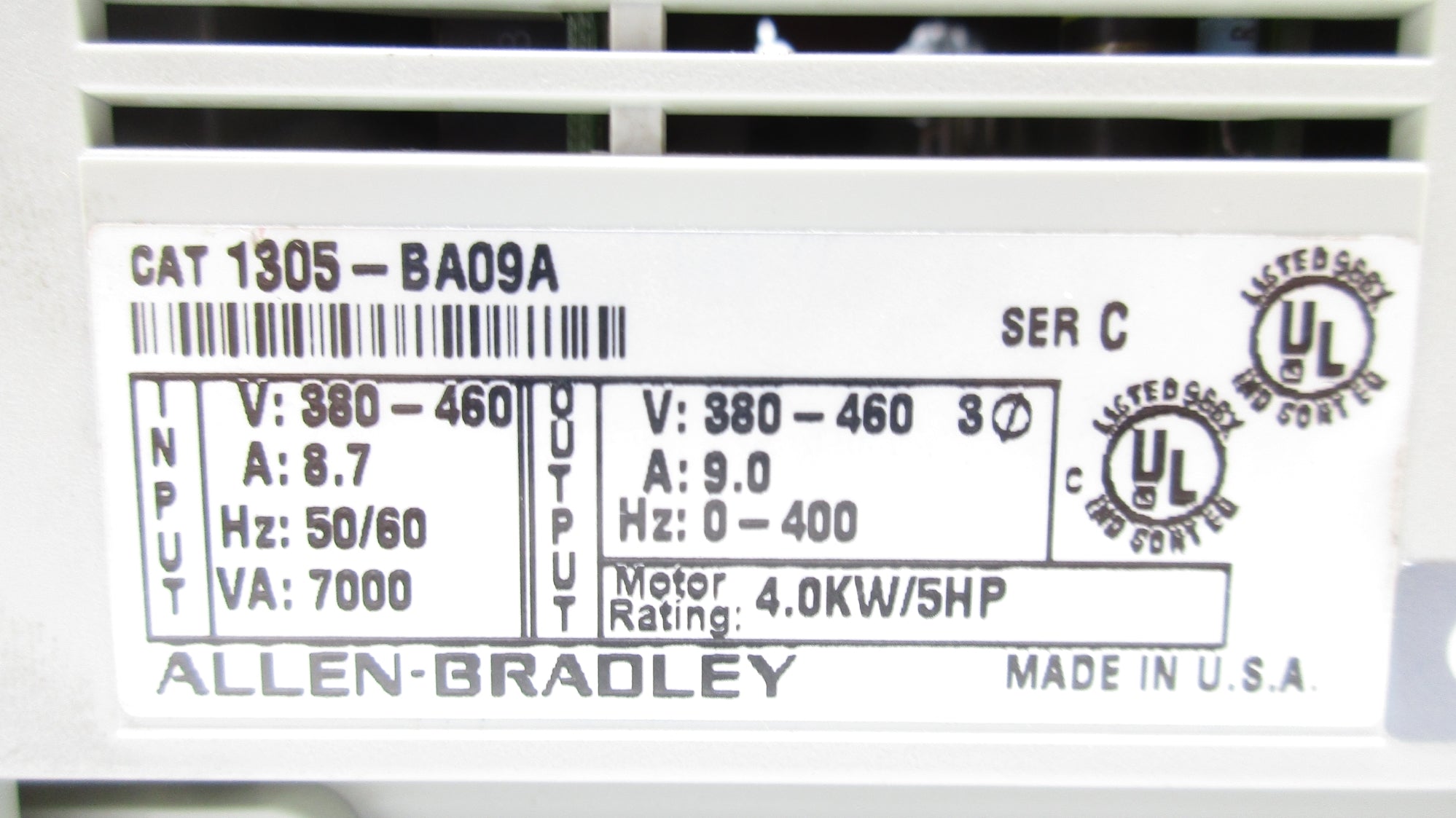ALLEN BRADLEY 1305-BA09A SER. C (AS PICTURED) UNMP