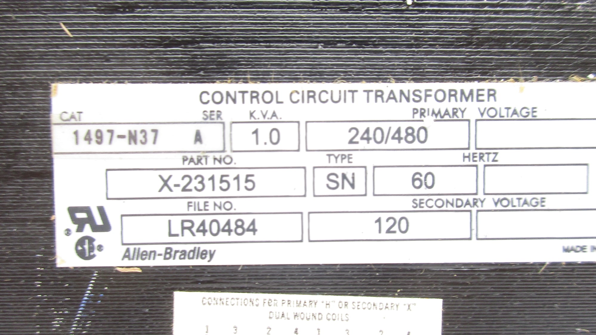 ALLEN BRADLEY 1497-N37 SER. A 240/480V NSNP
