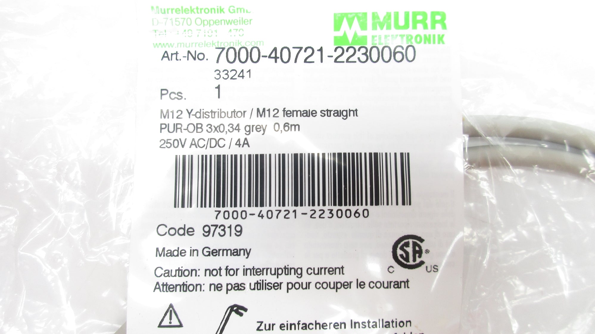 MURR ELEKTRONIK 7000-40721-2230060 NSMP