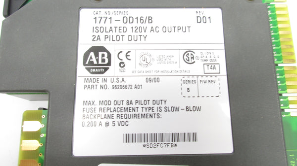 ALLEN BRADLEY 1771-OD16 SER. B 120VAC NSNP