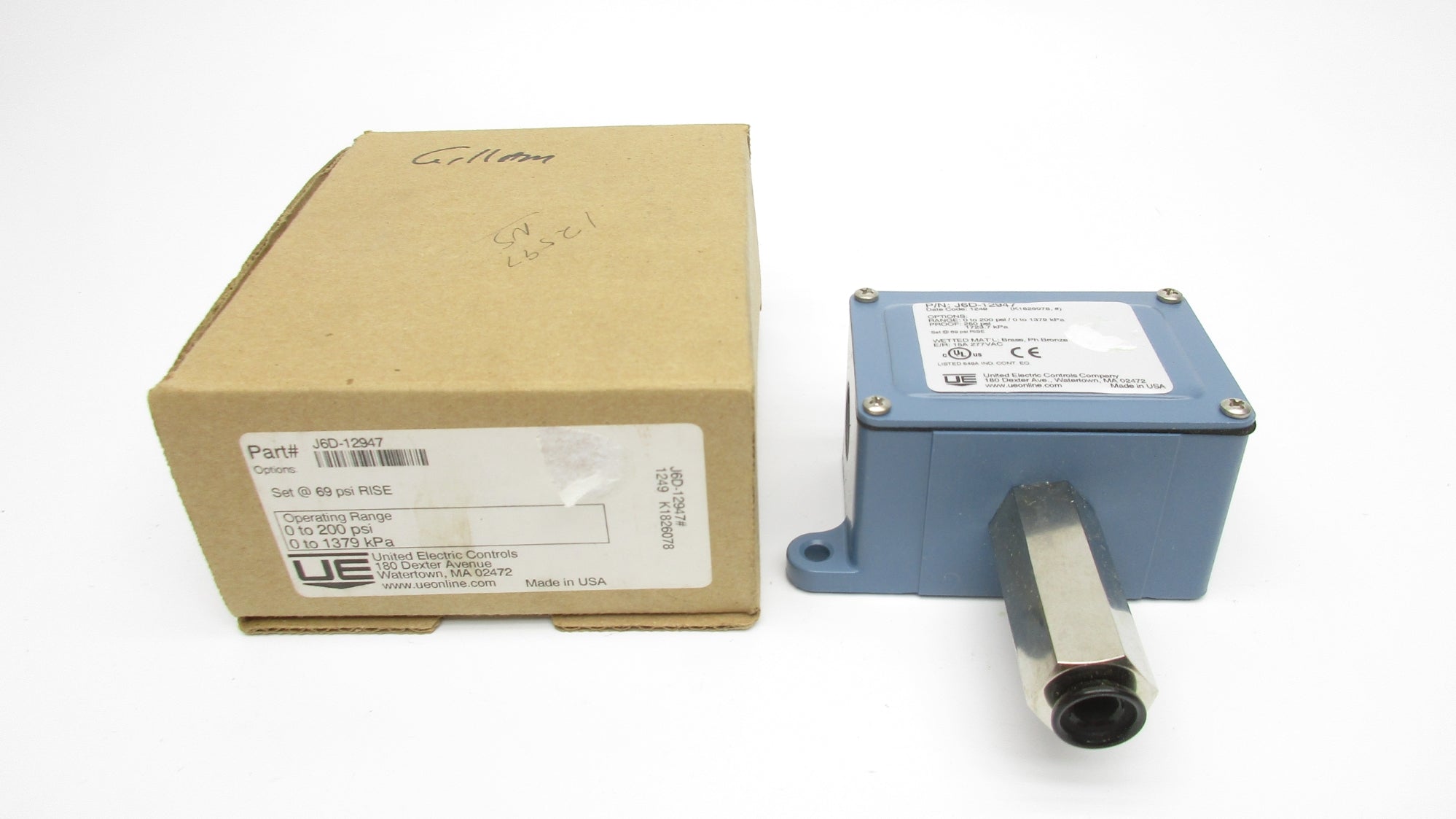 UNITED ELECTRIC J6D-12947 0-200PSI NSMP