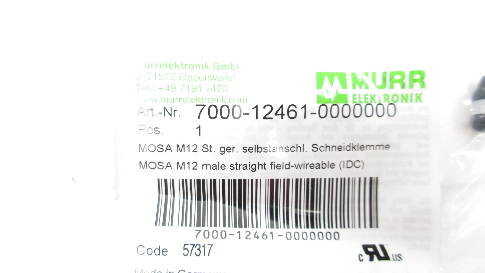 MURR ELEKTRONIK 7000-12461-0000000 NSMP