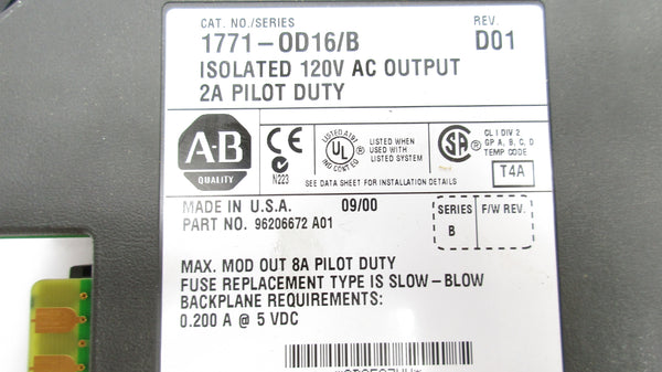 ALLEN BRADLEY 1771-OD16 SER. B UNMP
