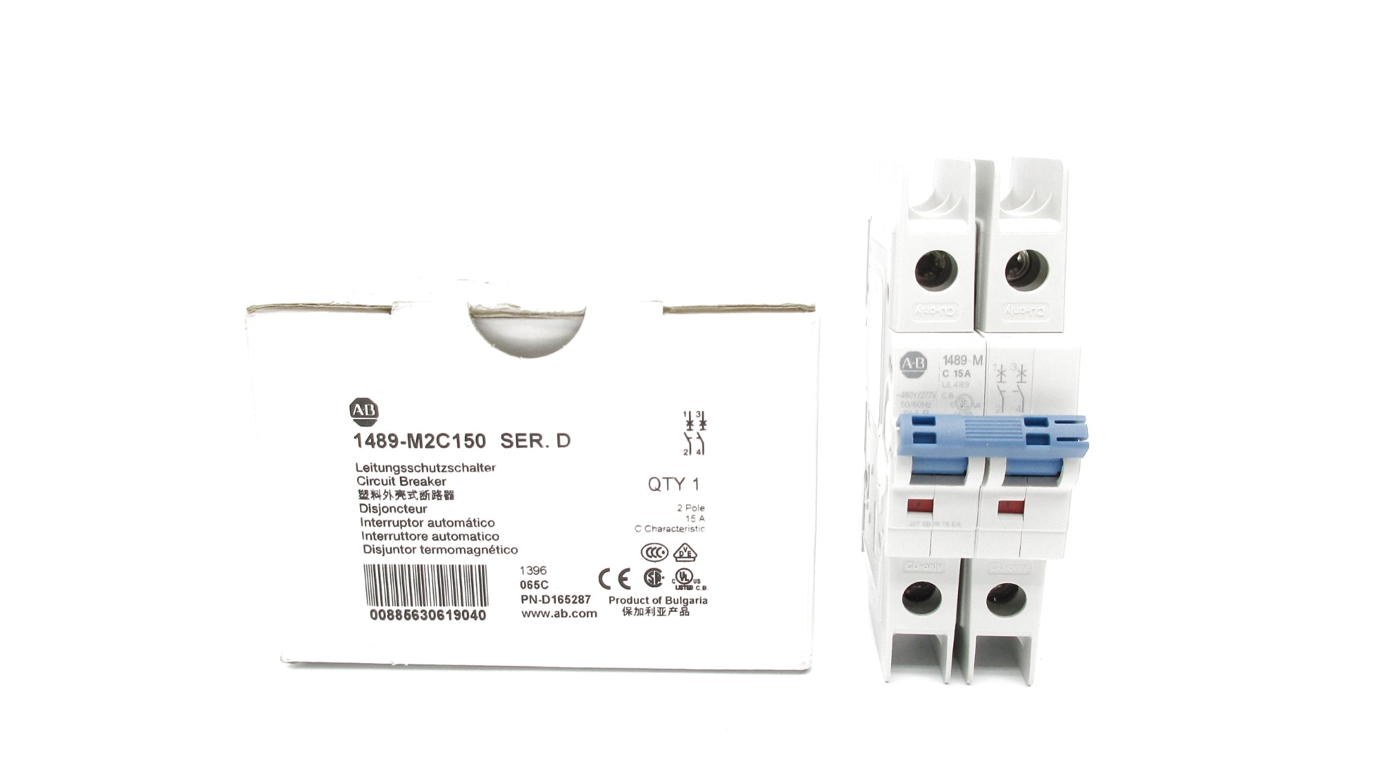 ALLEN BRADLEY 1489-M2C150 SER. D 15A 277V NSMP