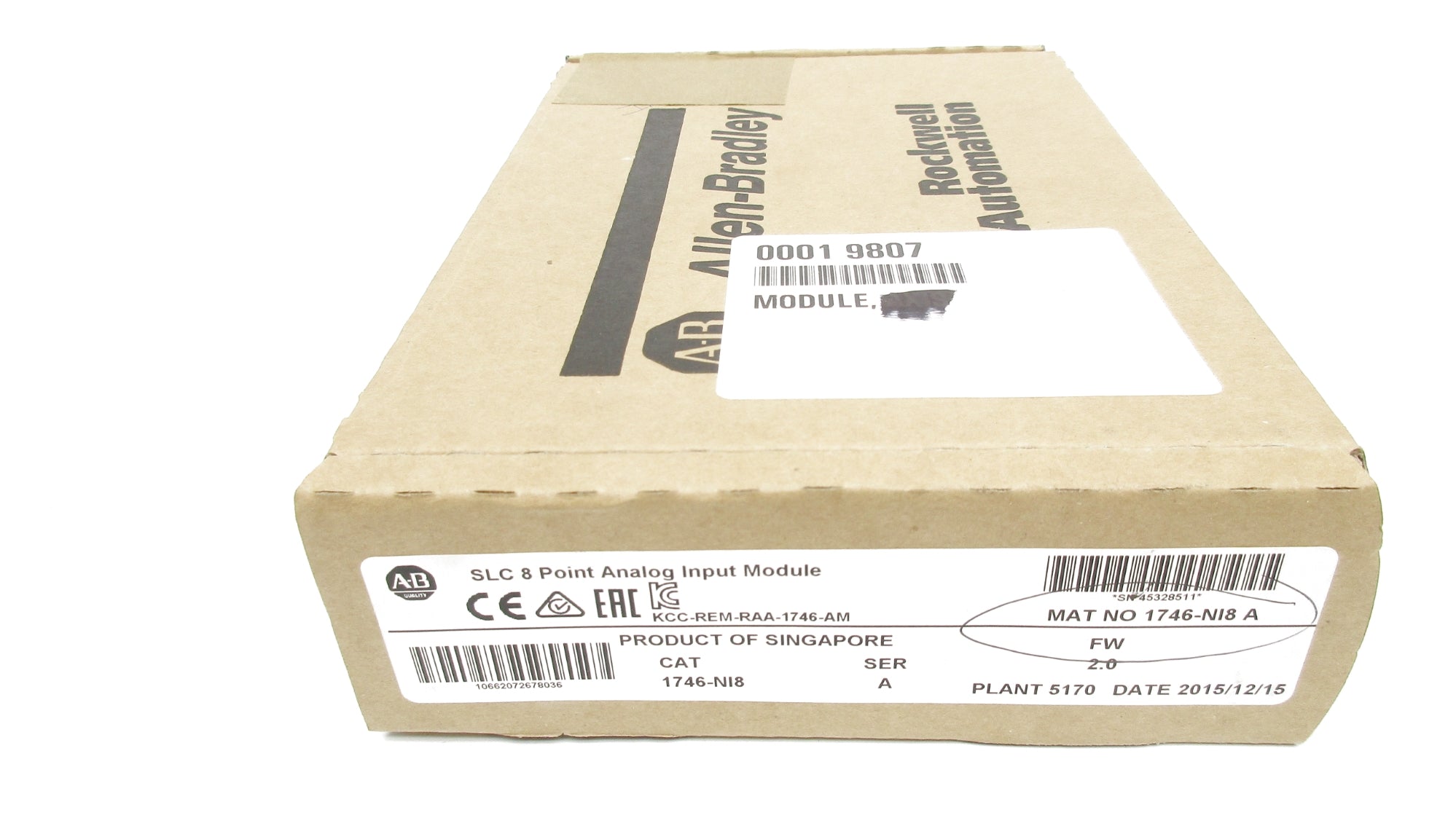ALLEN BRADLEY 1746-NI8 SER. A F/W 2.0 DATE: 2015 NSFS