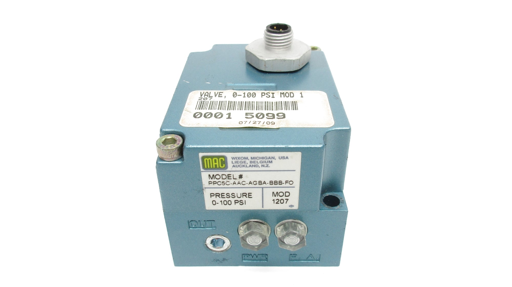 MAC PPC5C-AAC-AGBA-BBB-FO 0-100PSI UNMP
