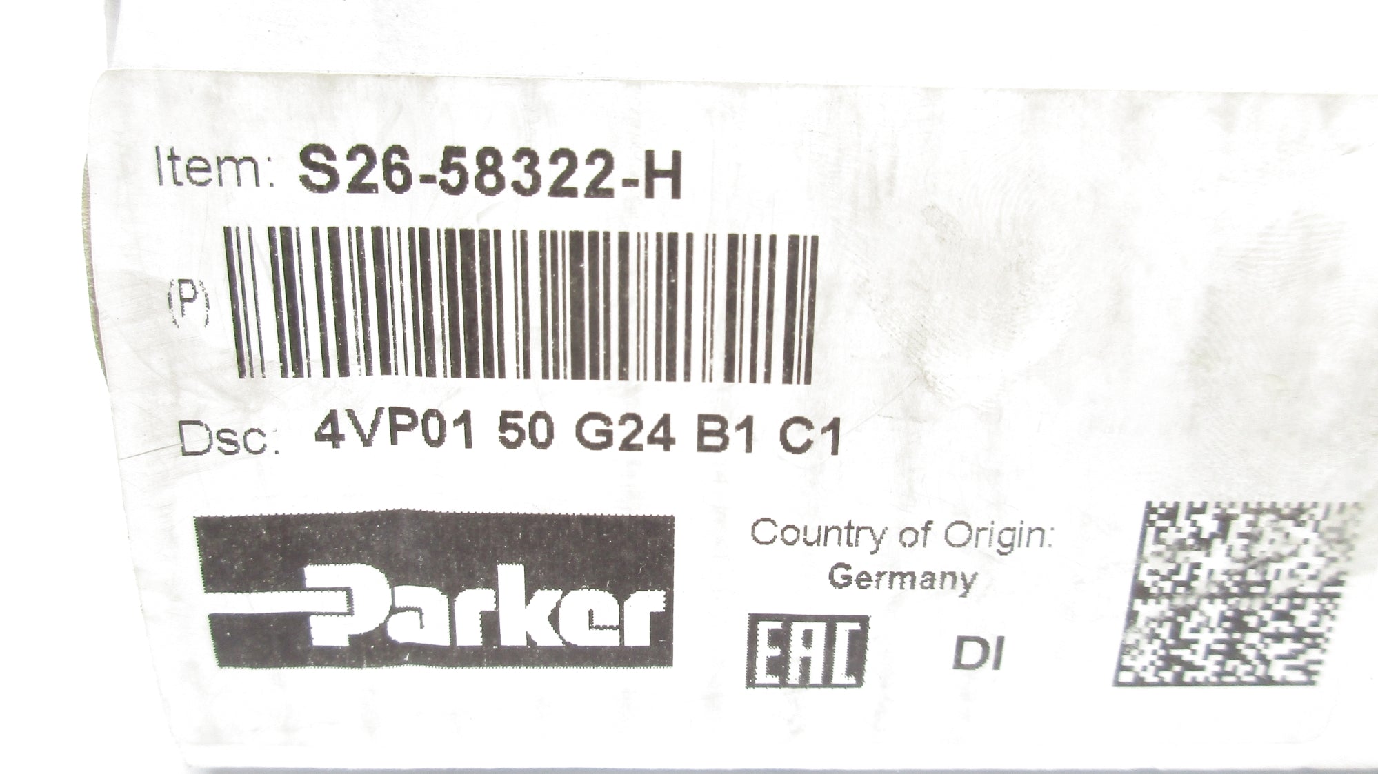 PARKER S26-58322-H 4VP01-50-G24-B1-C1 NSMP