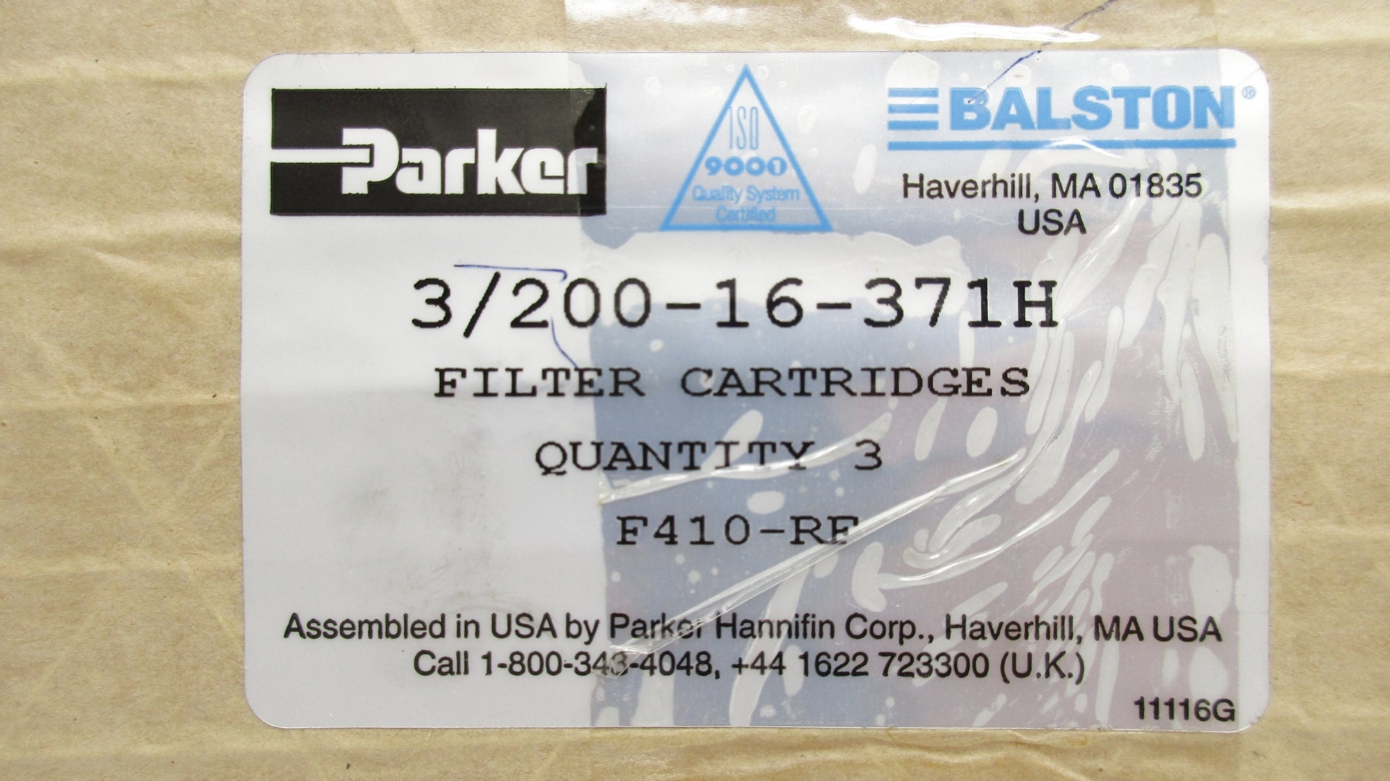 PARKER 3/200-16-371H (PKG OF 3) NSMP