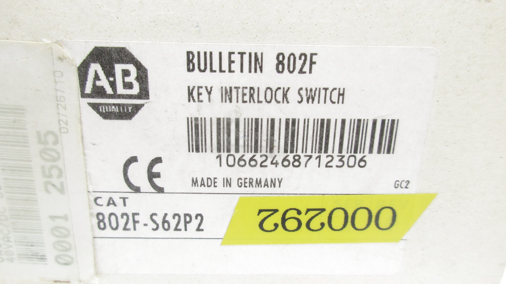 ALLEN BRADLEY 802F-S62P2 SER. A NSMP