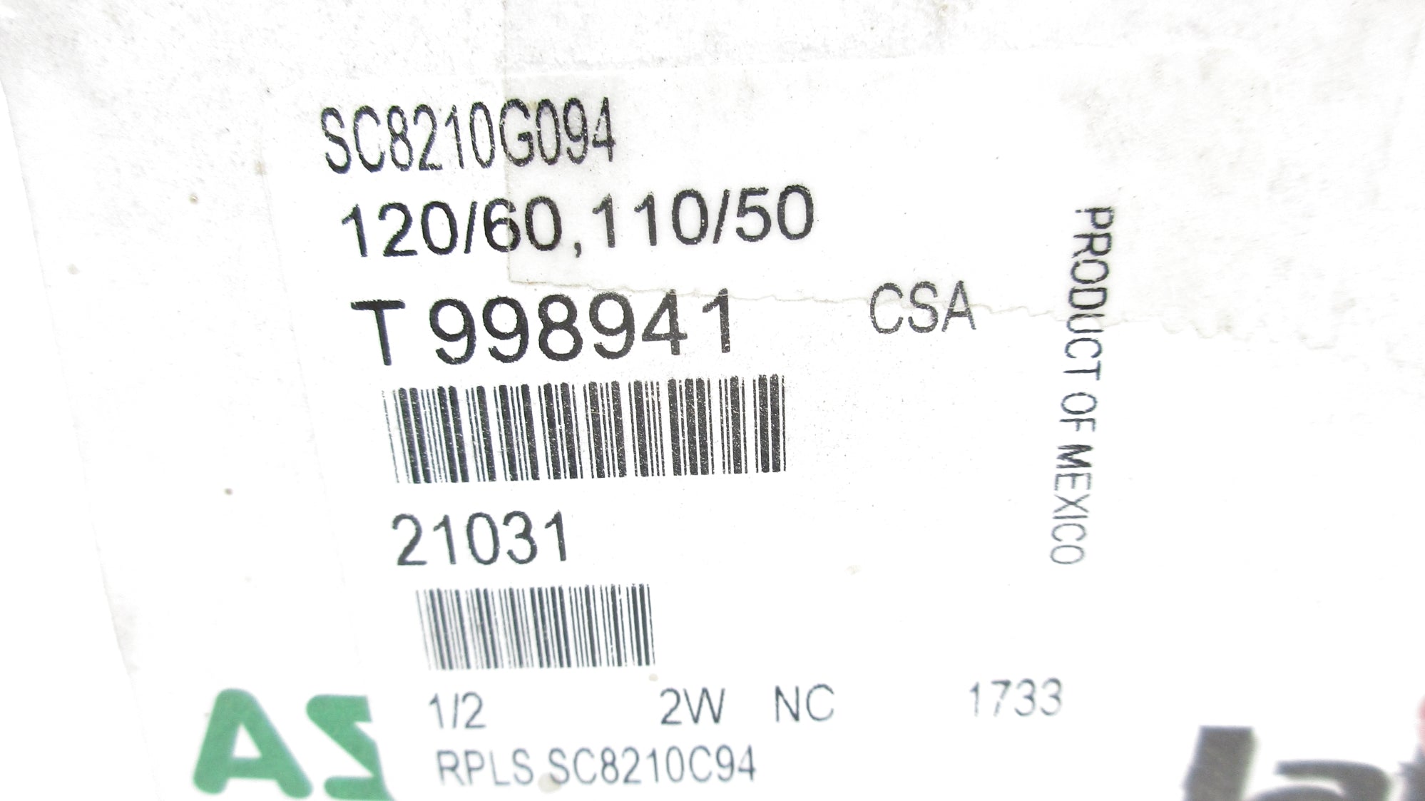 ASCO SC8210G094 120/60 110/50 150PSI NSMP