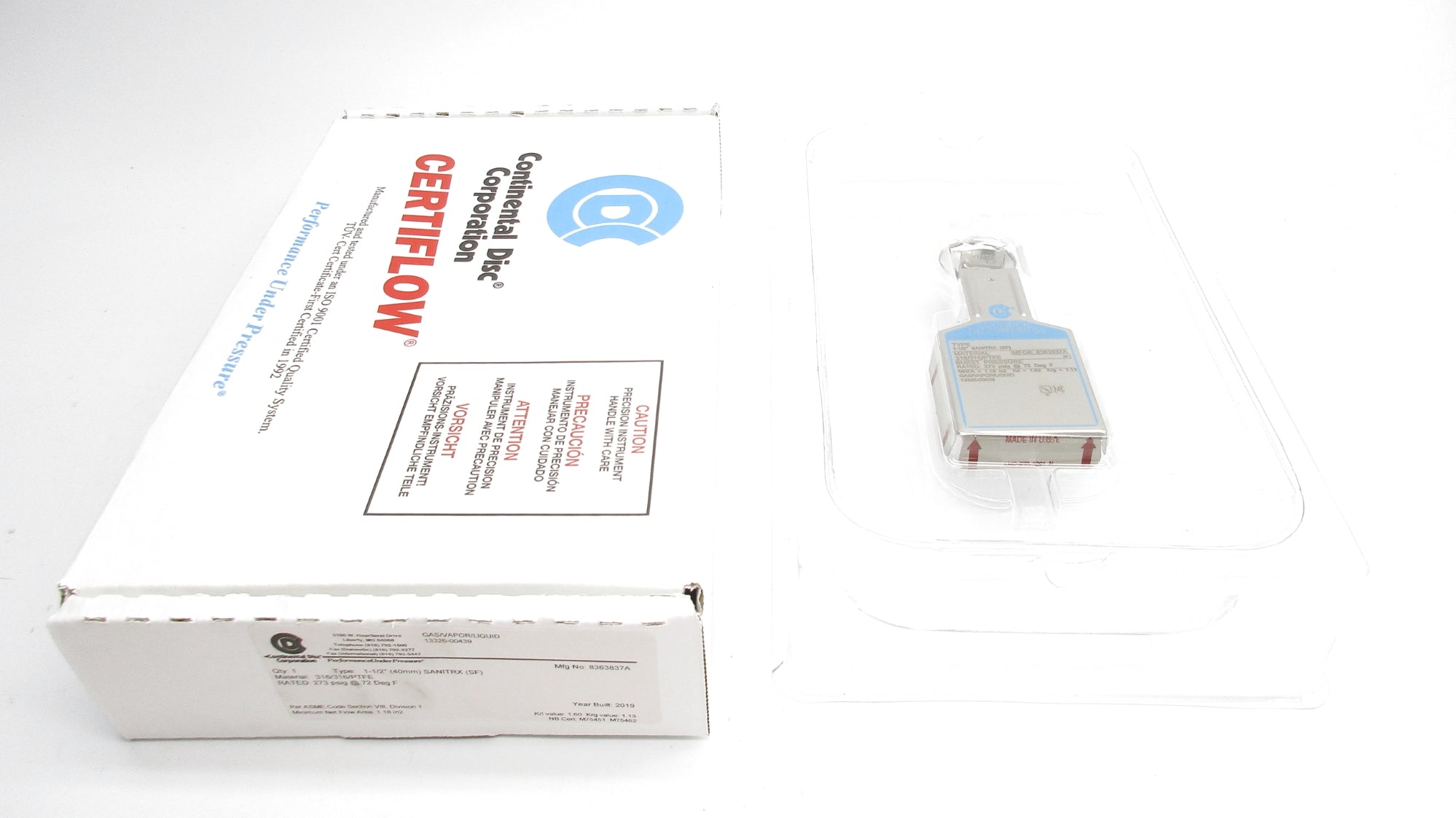CONTINENTAL DISC SANITRX(SF) 8363837A TYPE 1-1/2" NSMP