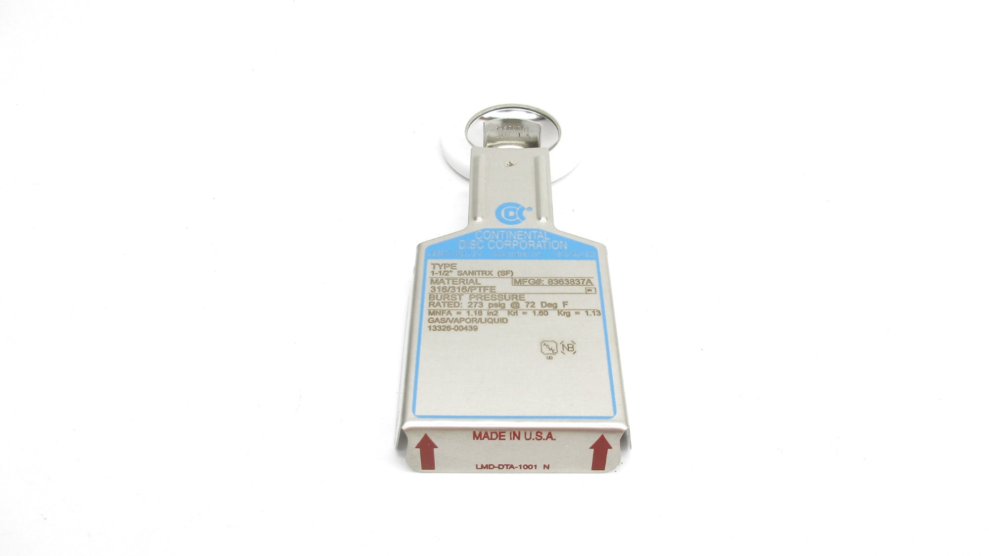 CONTINENTAL DISC SANITRX(SF) 8363837A TYPE 1-1/2" NSMP