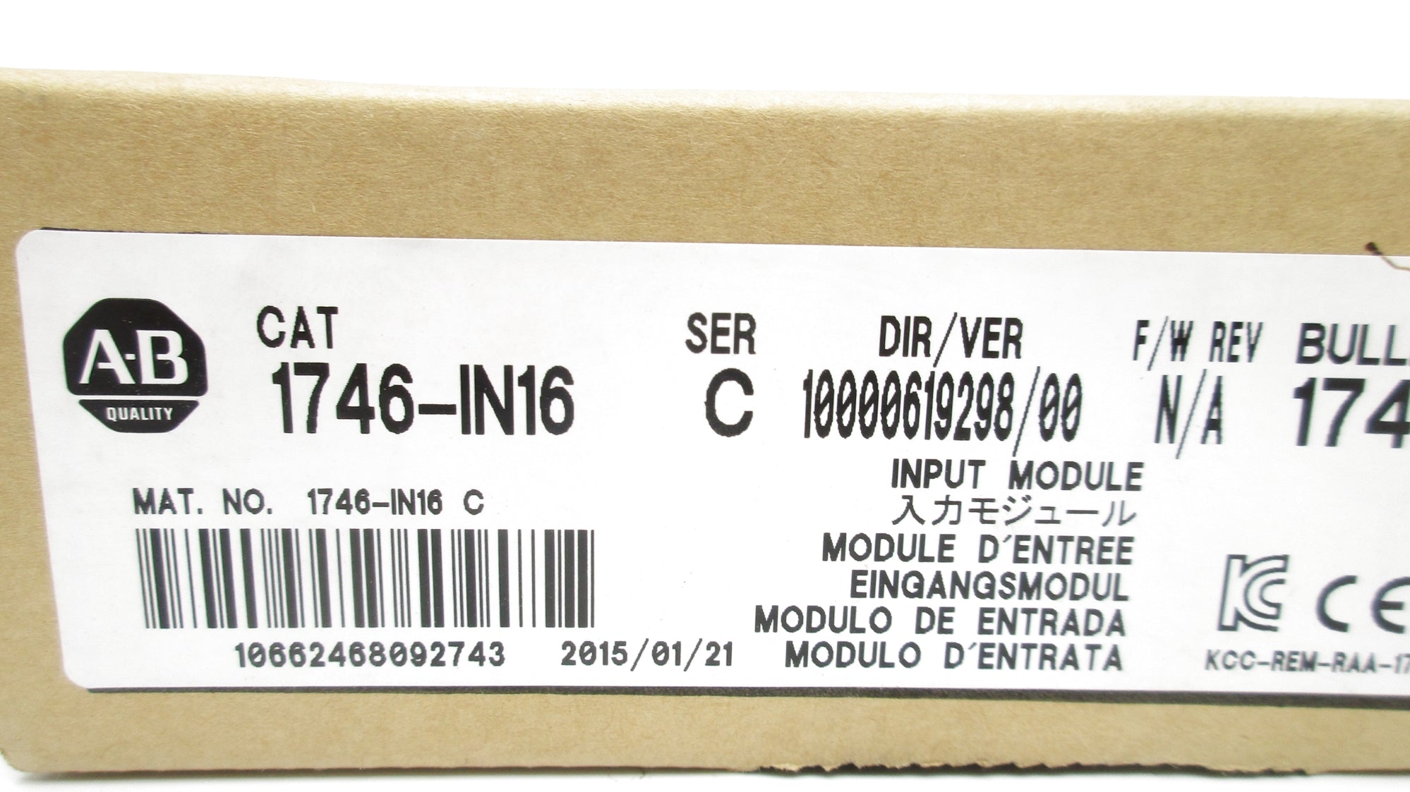 ALLEN BRADLEY 1746-IN16 SER. C DATE: 2015 NSMP