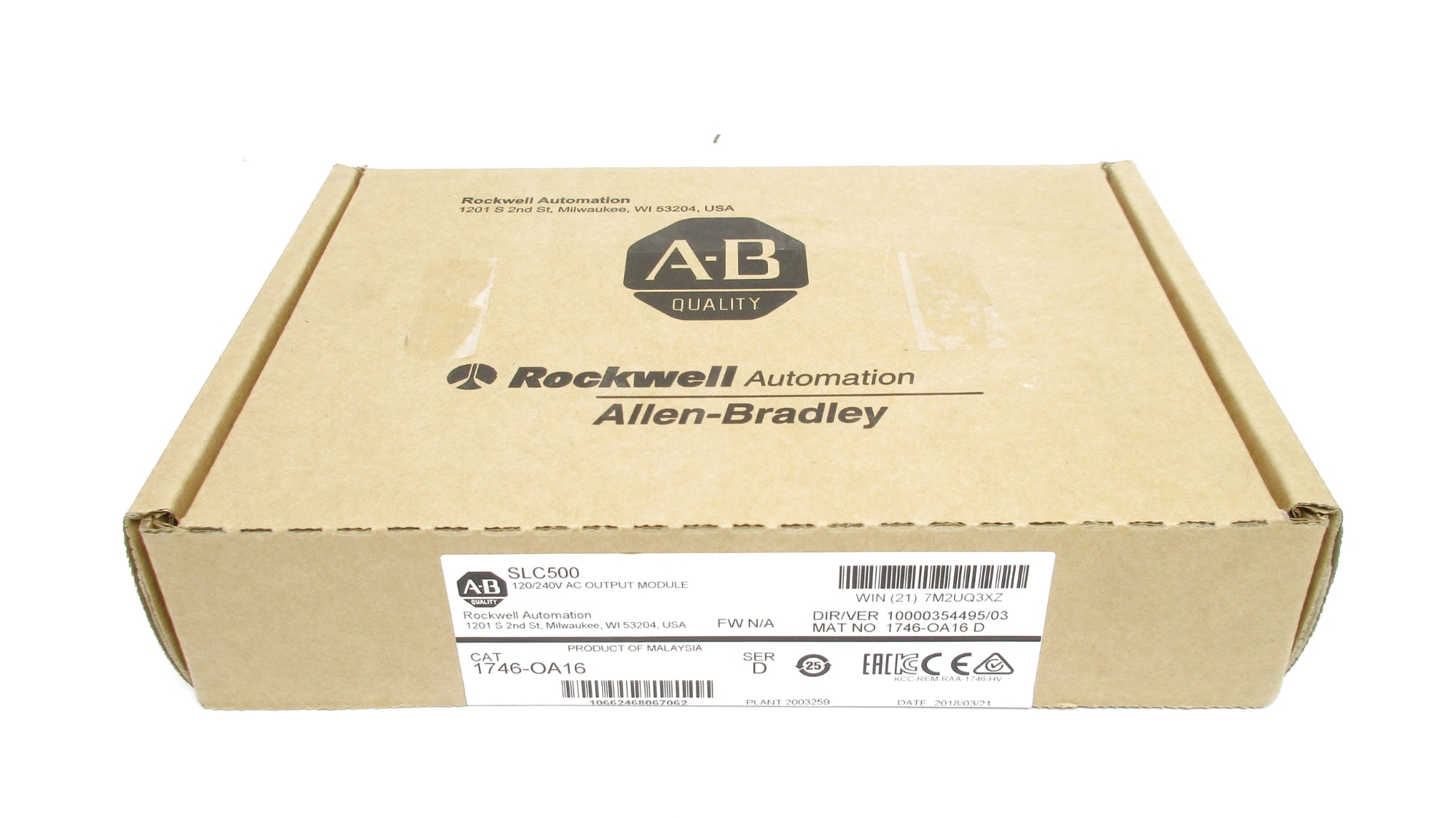 ALLEN BRADLEY 1746-OA16 SER. D DATE: 2018 NSFS