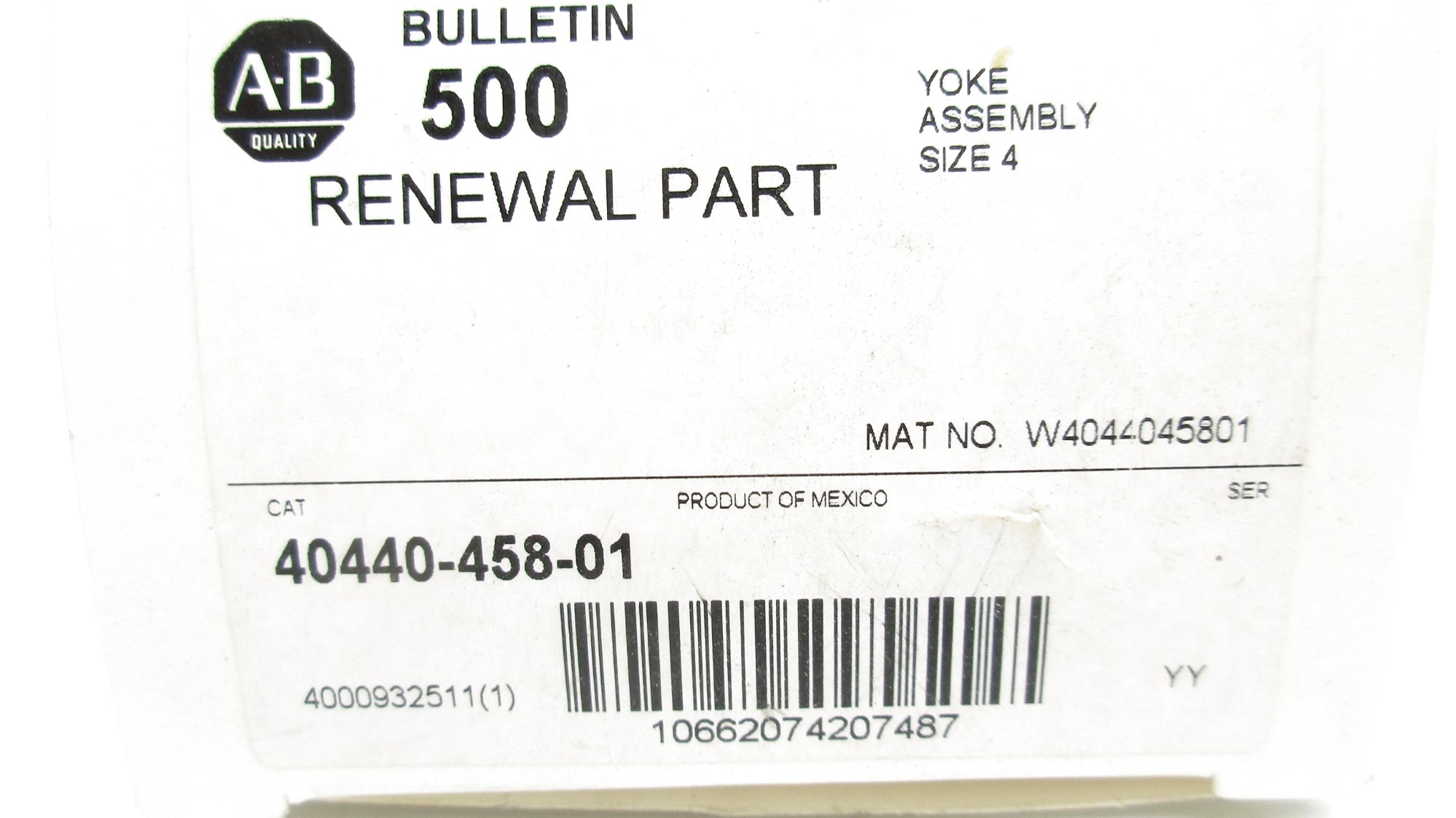 ALLEN BRADLEY 40440-458-01 (WH) NSMP