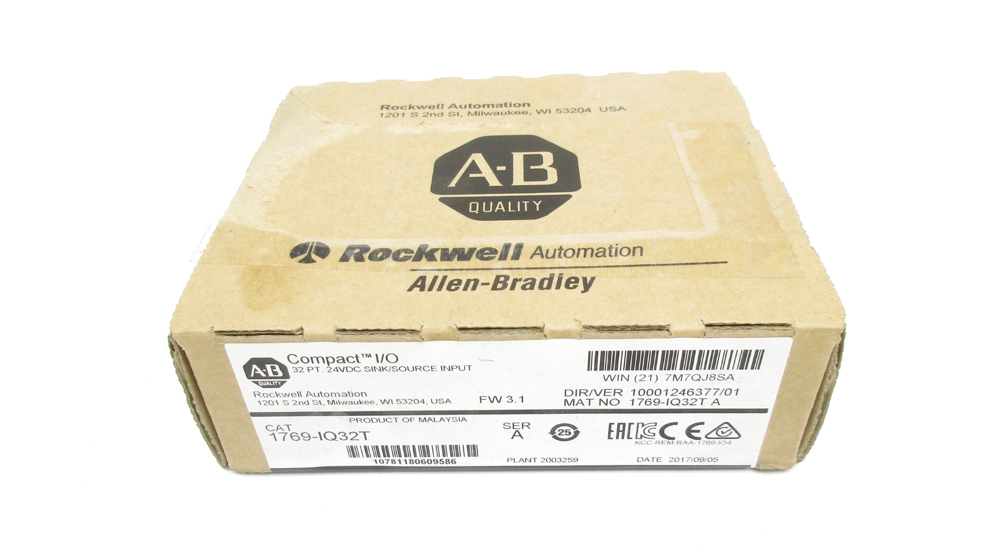 ALLEN BRADLEY 1769-IQ32T SER. A F/W 3.1 DATE: 2017 24VDC NSFS
