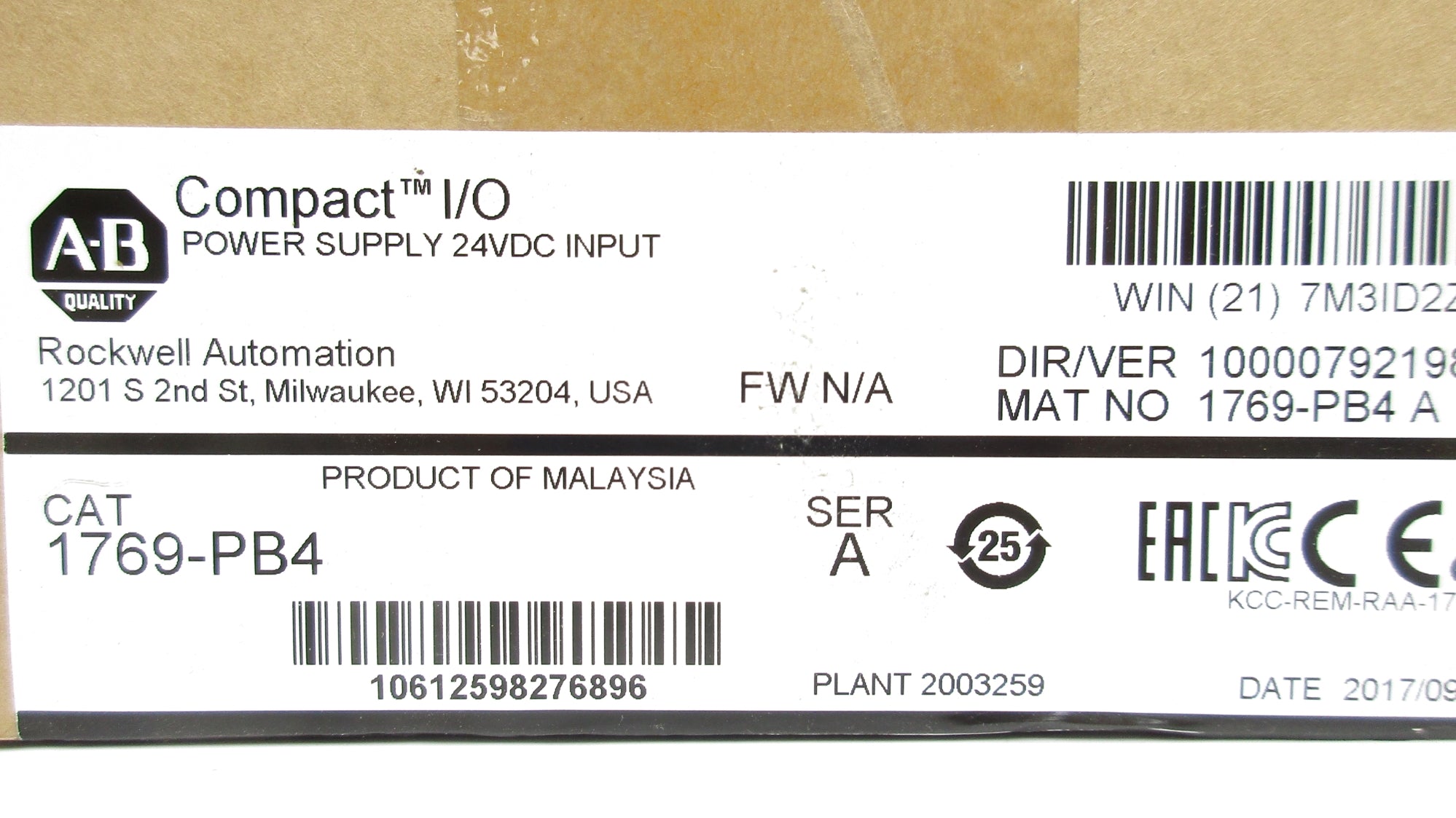 ALLEN BRADLEY 1769-PB4 SER. A NSMP