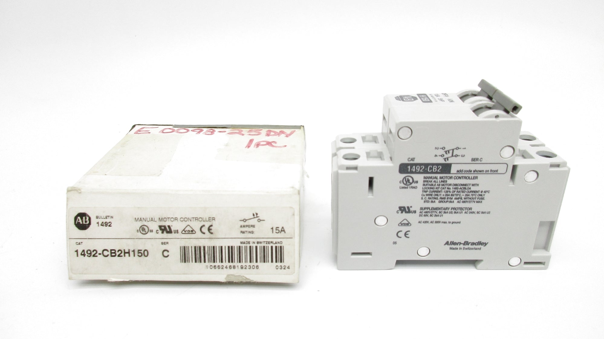 ALLEN BRADLEY 1492-CB2H150 SER. C 15A 277V (WH) NSMP