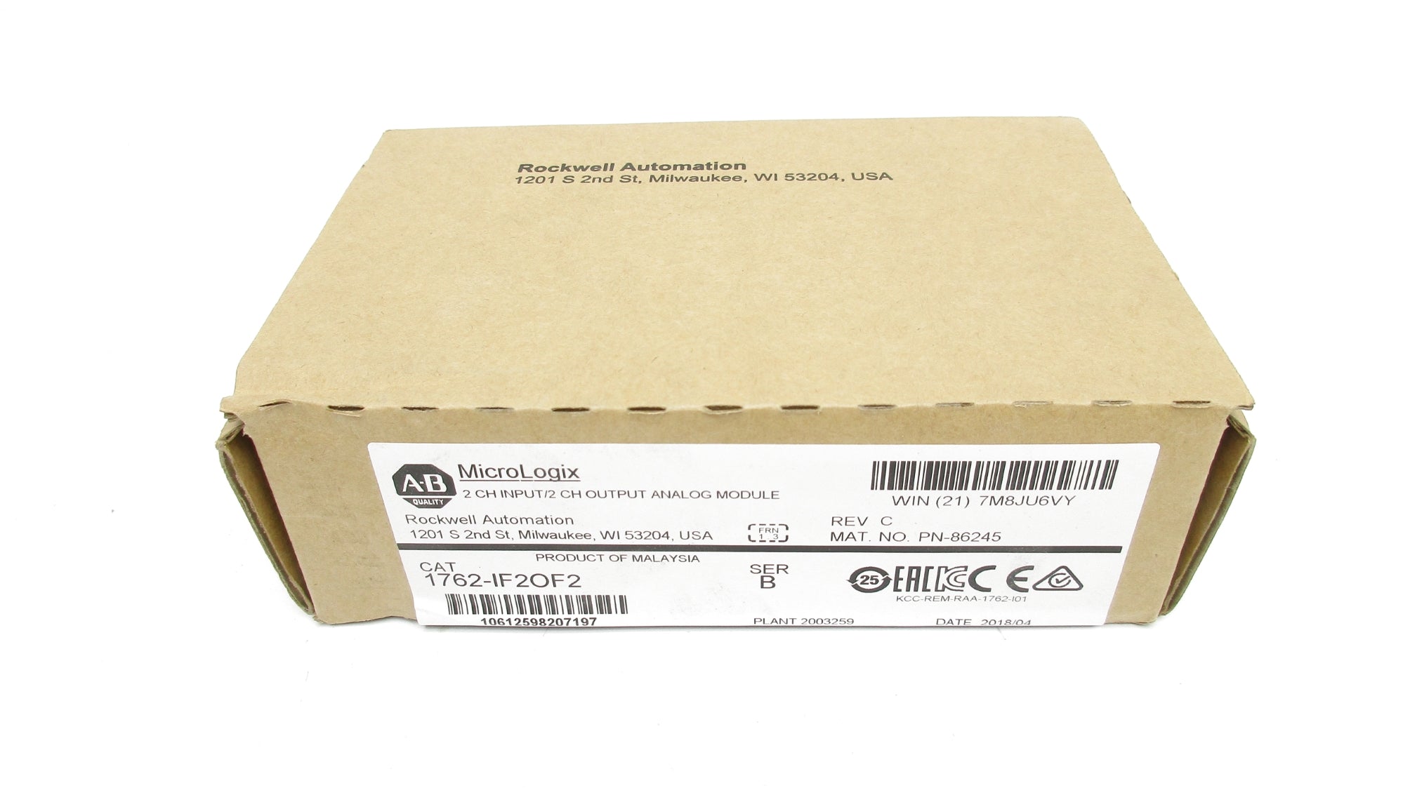 ALLEN BRADLEY 1762-IF2OF2 SER. B F/W 1.3 DATE: 2018 NSFS