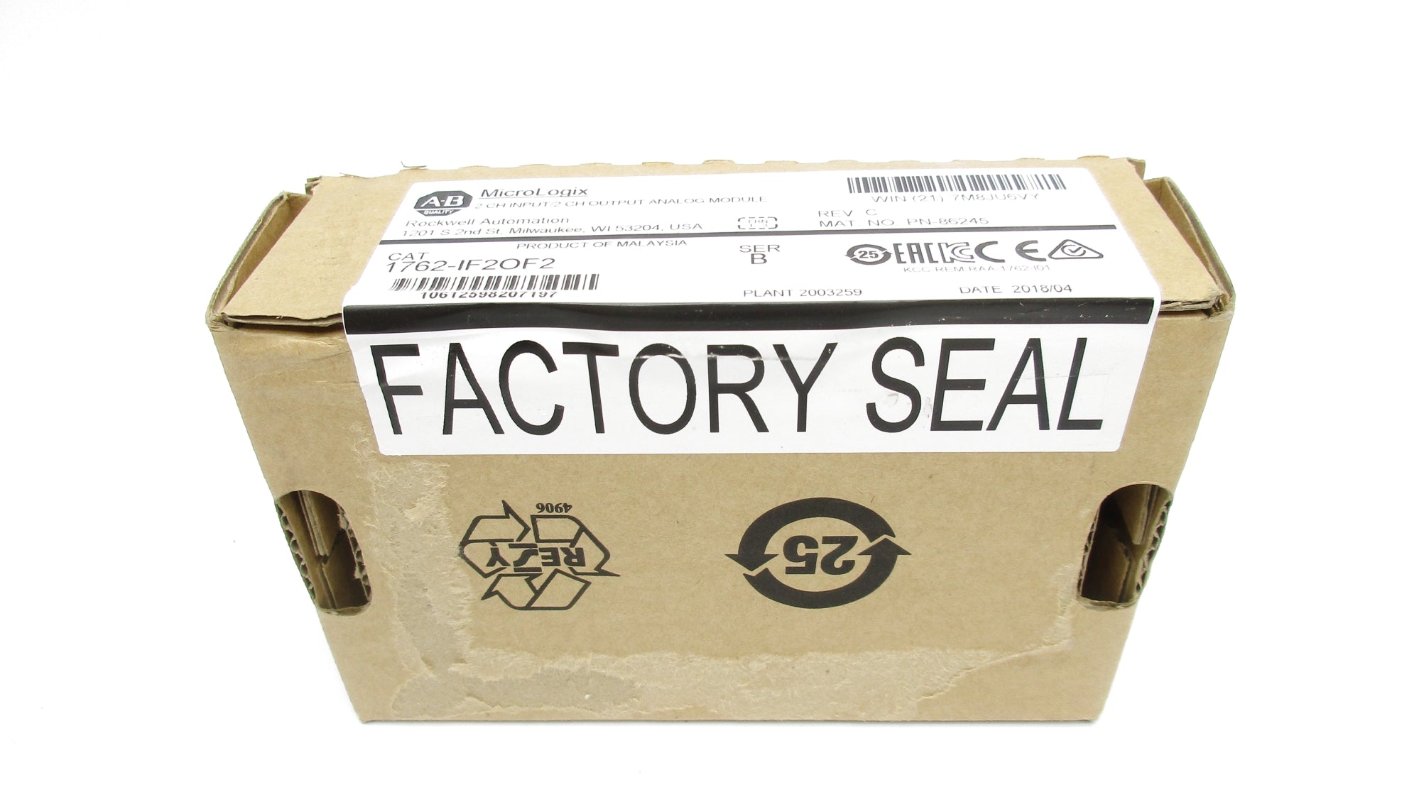 ALLEN BRADLEY 1762-IF2OF2 SER. B F/W 1.3 DATE: 2018 NSFS