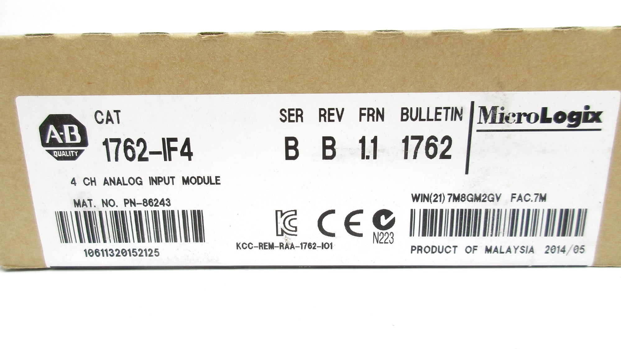 ALLEN BRADLEY 1762-IF4 SER. B F/W 1.1 DATE: 2014 NSFS