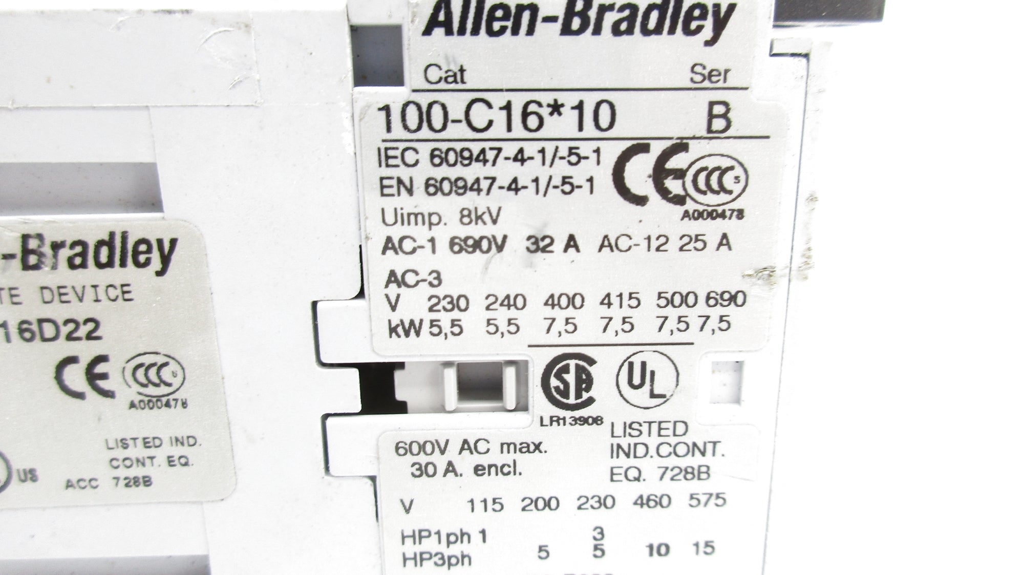 ALLEN BRADLEY 104-C16D22 SER. B 110/50 120/60 UNMP