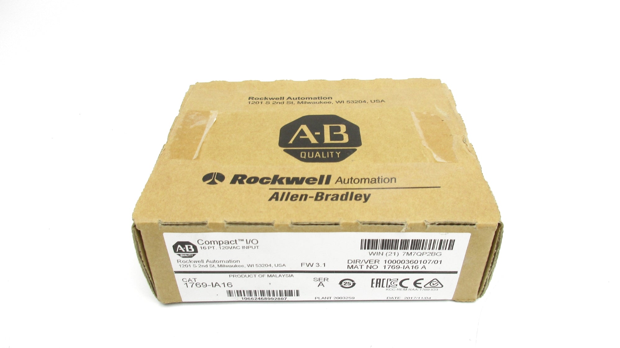 ALLEN BRADLEY 1769-IA16 SER. A F/W 3.1 DATE: 2017 NSFS