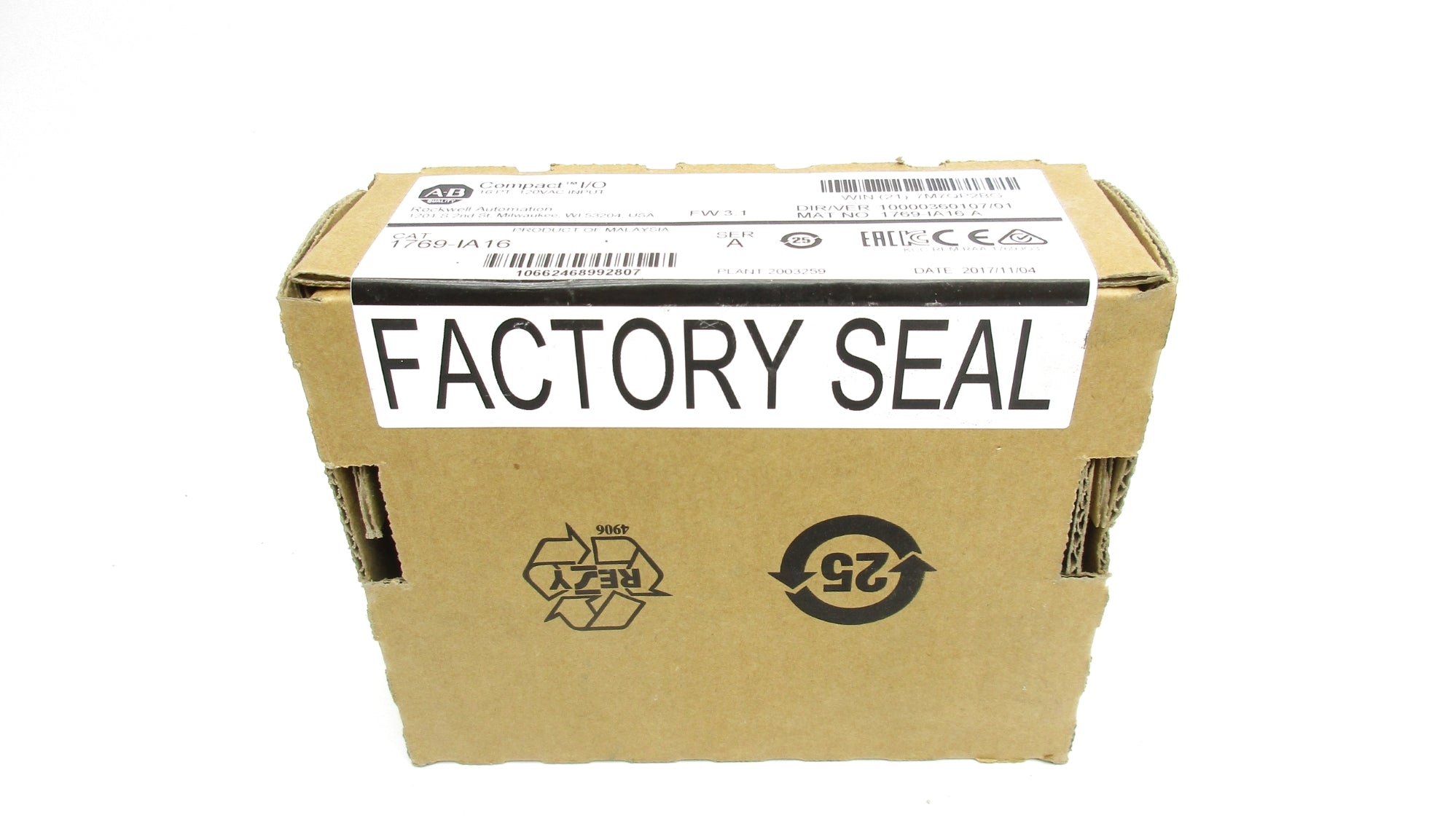 ALLEN BRADLEY 1769-IA16 SER. A F/W 3.1 DATE: 2017 NSFS