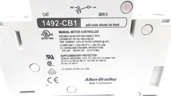 ALLEN BRADLEY 1492-CB1H010 SER. C 1A 277VAC NSNP