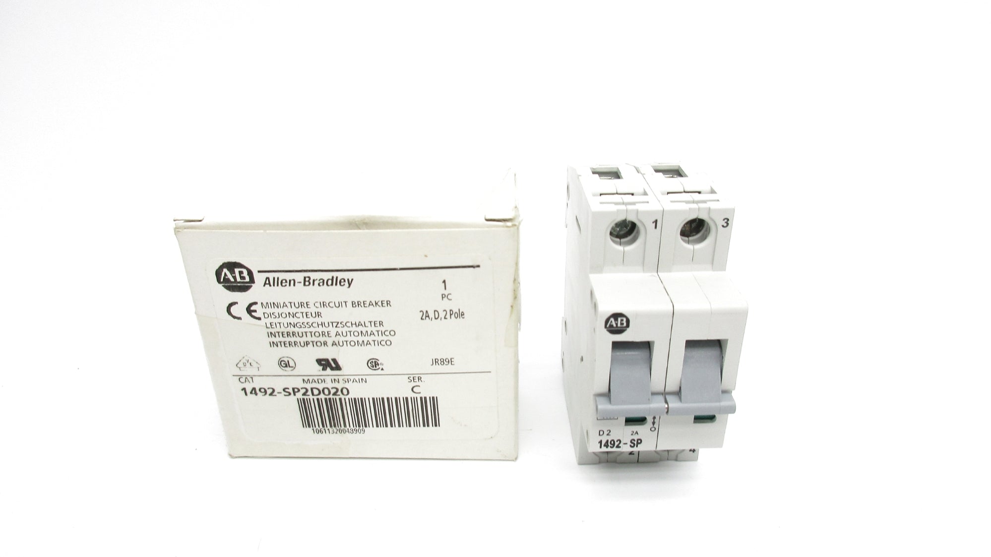 ALLEN BRADLEY 1492-SP2D020 SER. C 2A 277VAC (WH) NSMP