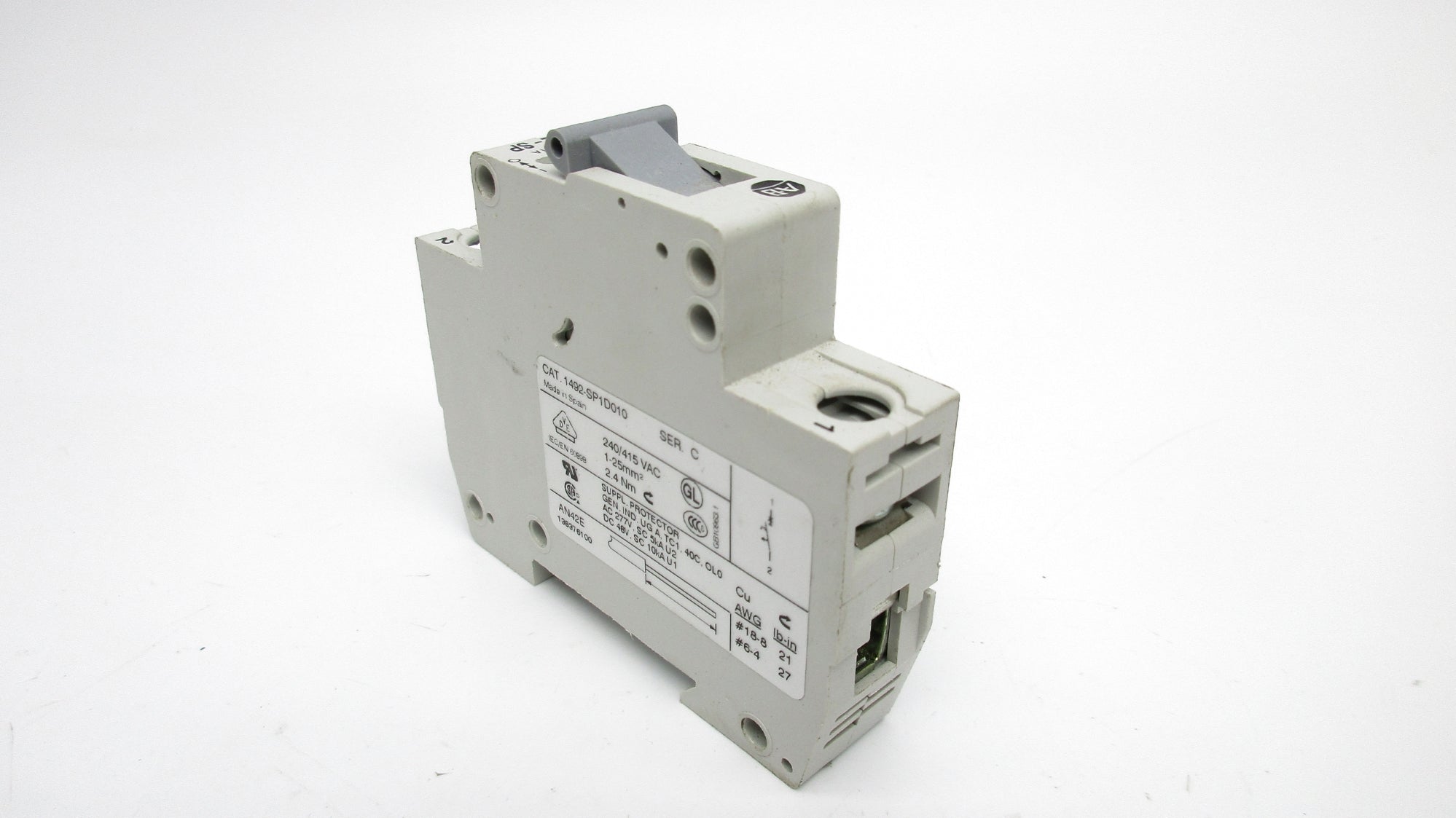 ALLEN BRADLEY 1492-SP1D010 SER. C 277VAC 1A NSNP