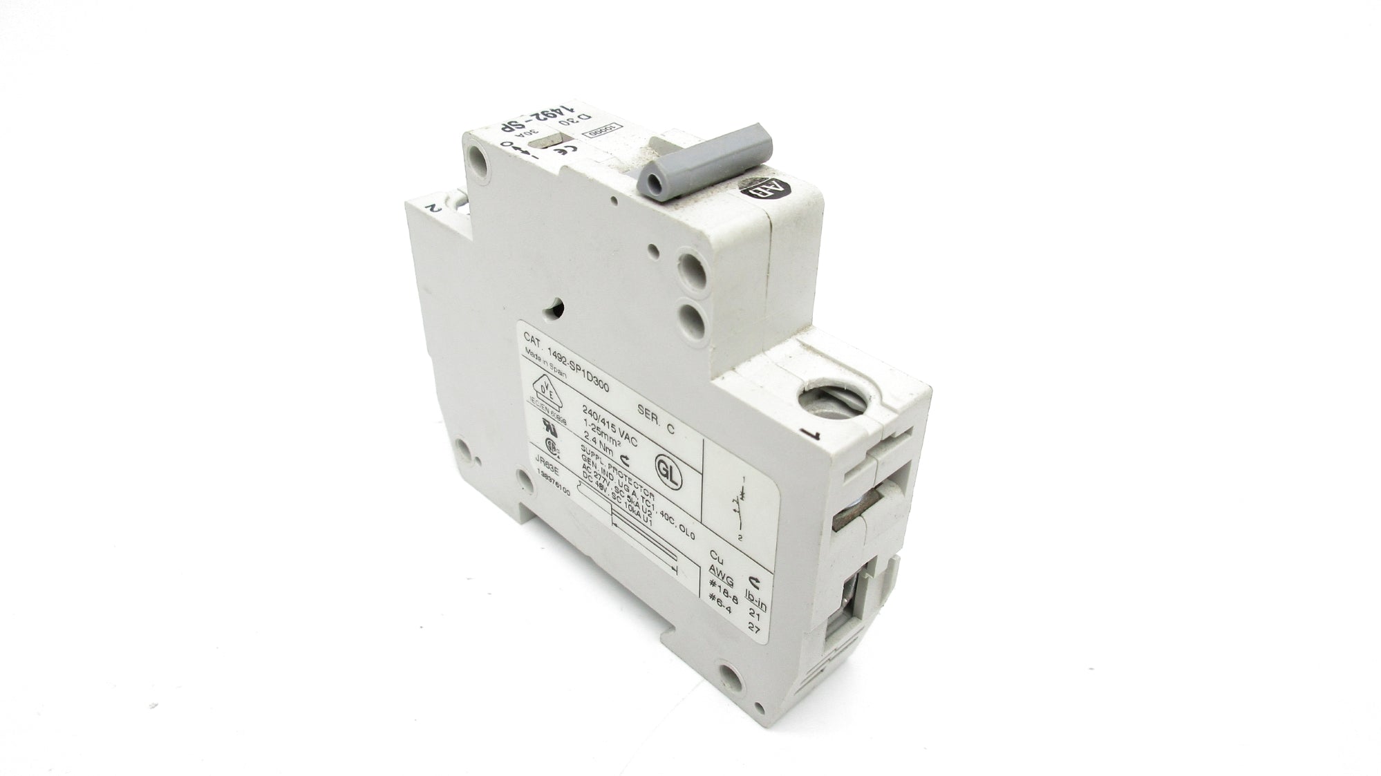 ALLEN BRADLEY 1492-SP1D300 SER. C 30A 240/415VAC UNMP