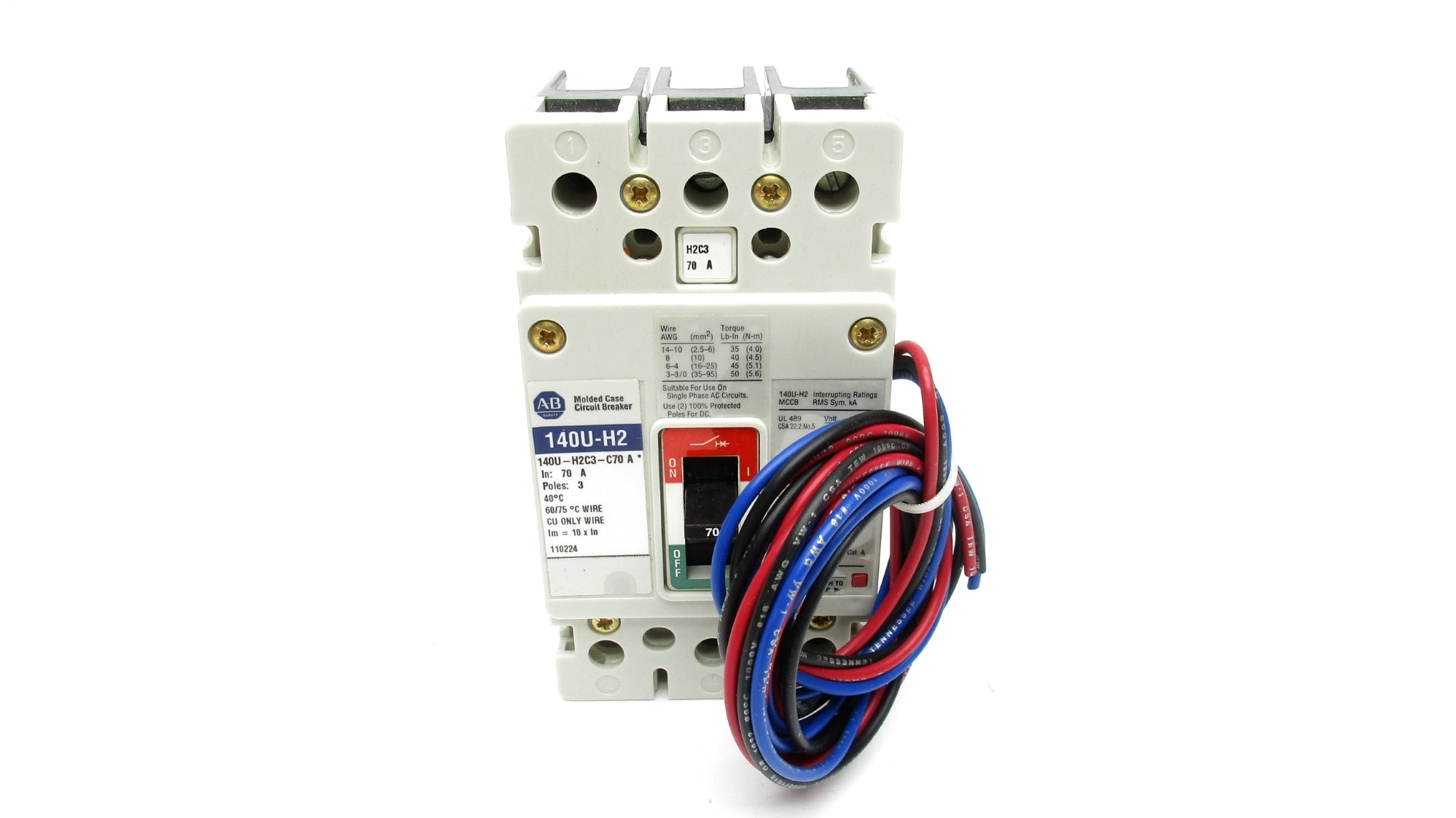 ALLEN BRADLEY 140U-H2C3-C70-A SER. A 70A 480V (BR/WH) NSMP