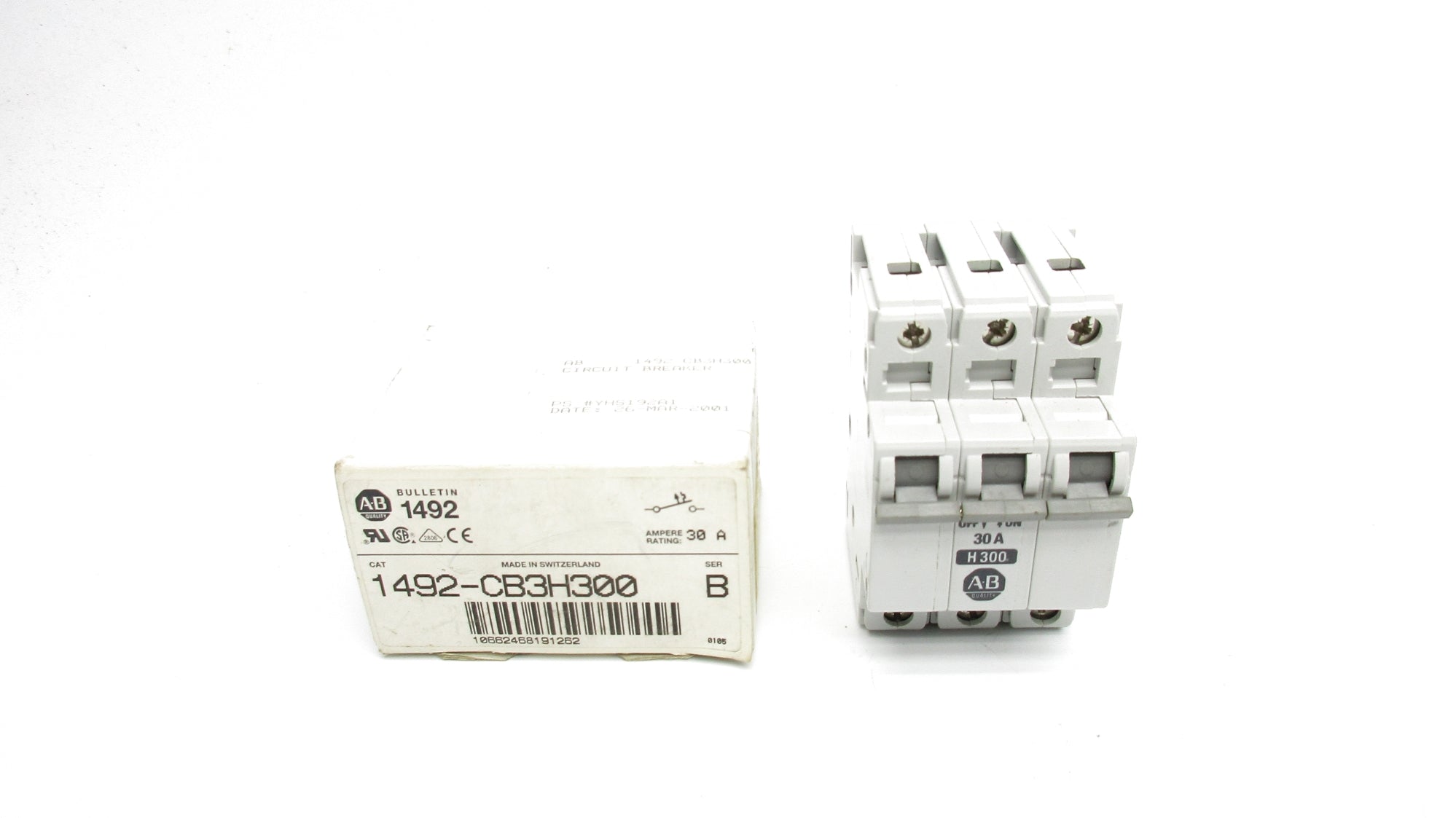 ALLEN BRADLEY 1492-CB3H300 SER. B 480VAC 30A NSMP