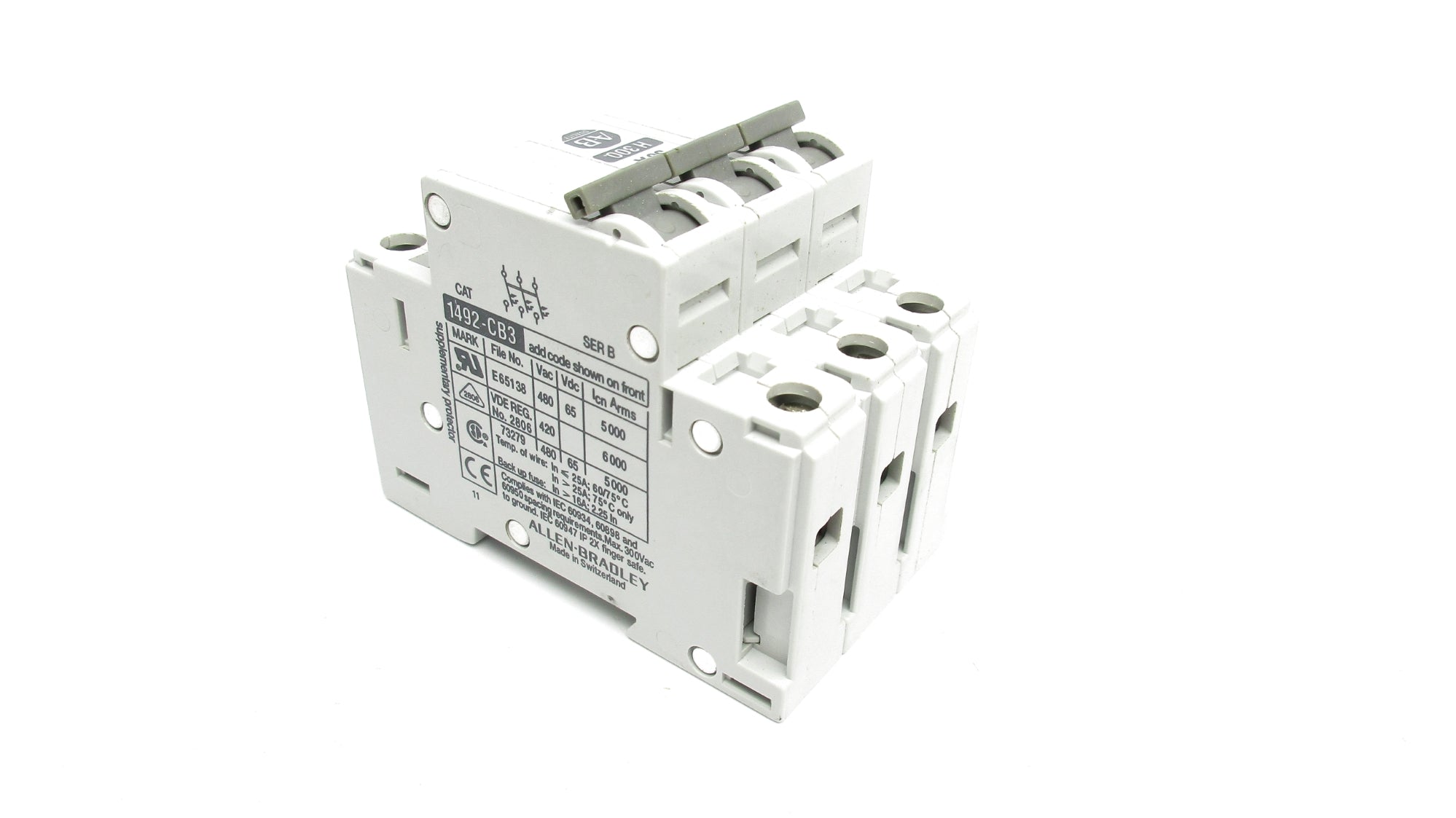 ALLEN BRADLEY 1492-CB3H300 SER. B 480VAC 30A NSMP