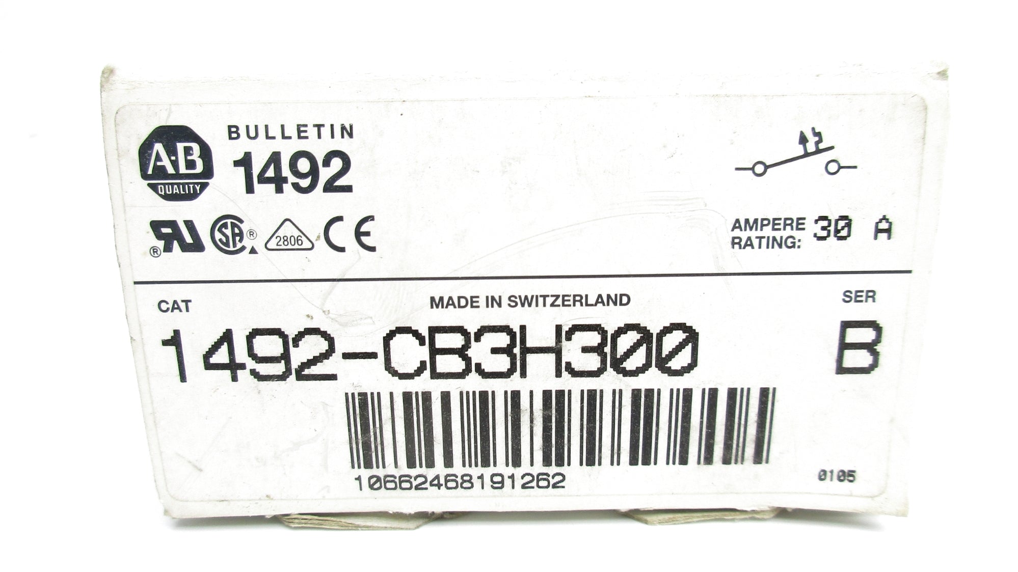 ALLEN BRADLEY 1492-CB3H300 SER. B 480VAC 30A NSMP
