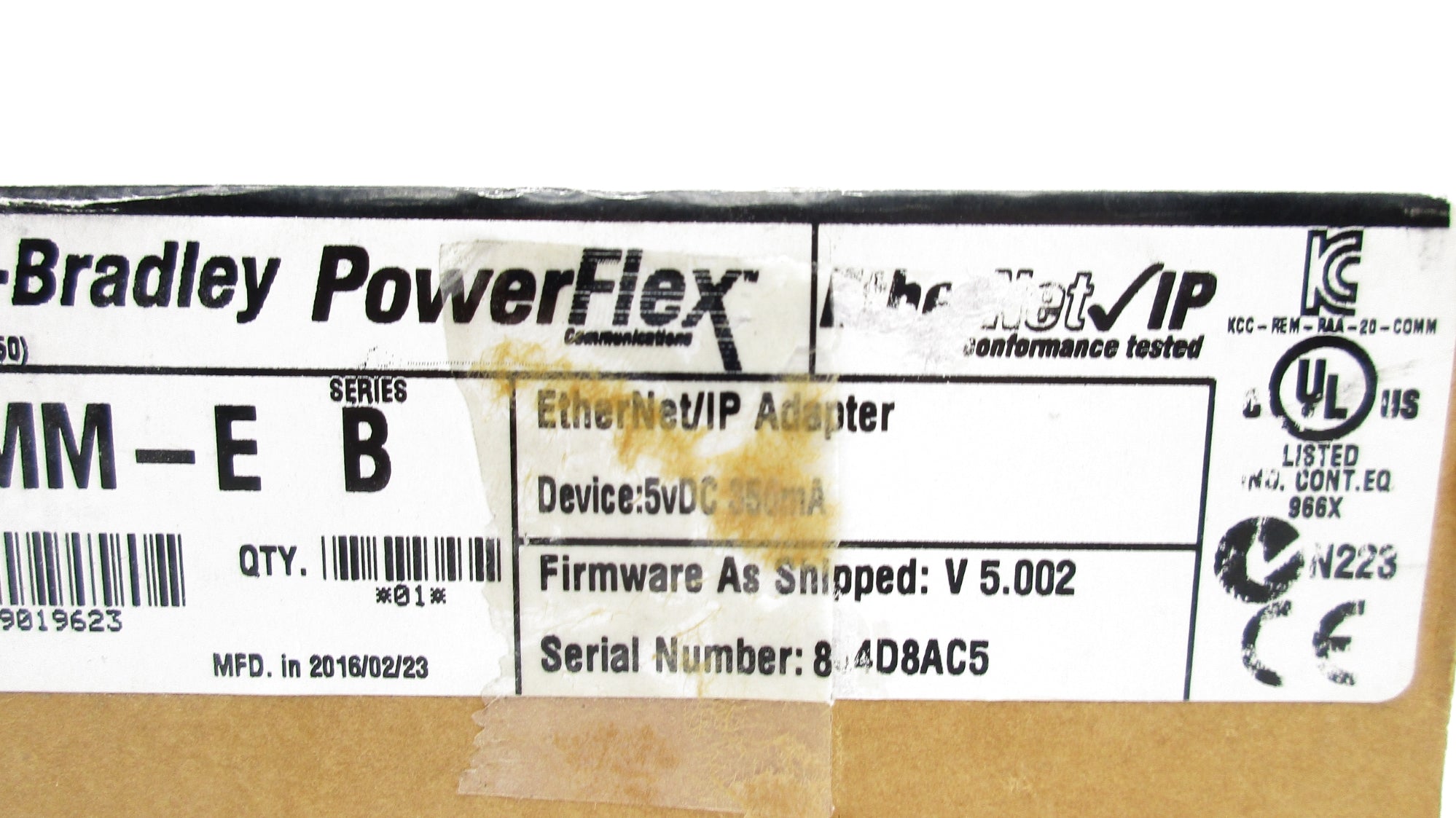 ALLEN BRADLEY 20-COMM-E SER. B F/W 5.002 (BR/WH) NSFS