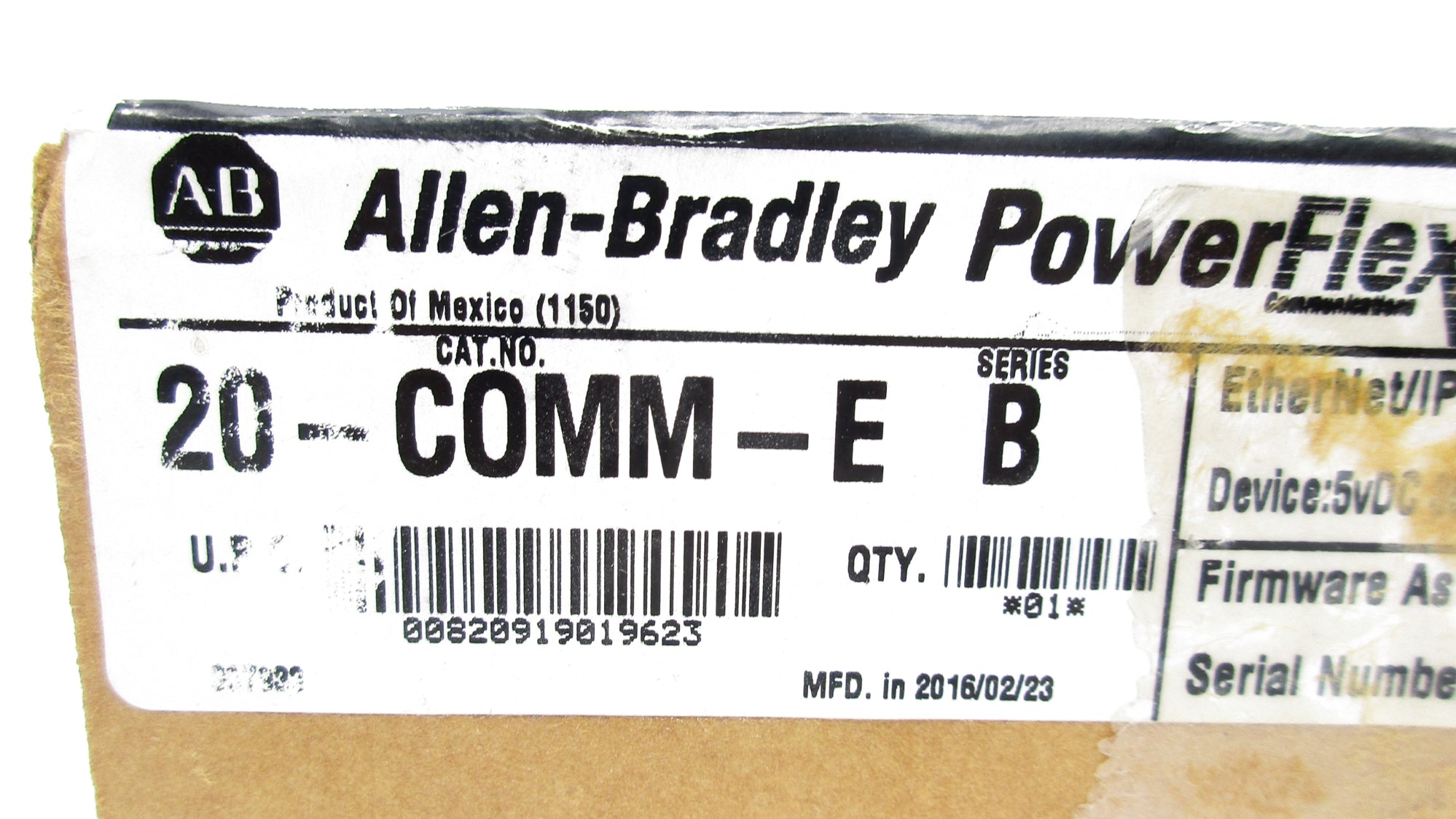 ALLEN BRADLEY 20-COMM-E SER. B F/W 5.002 (BR/WH) NSFS