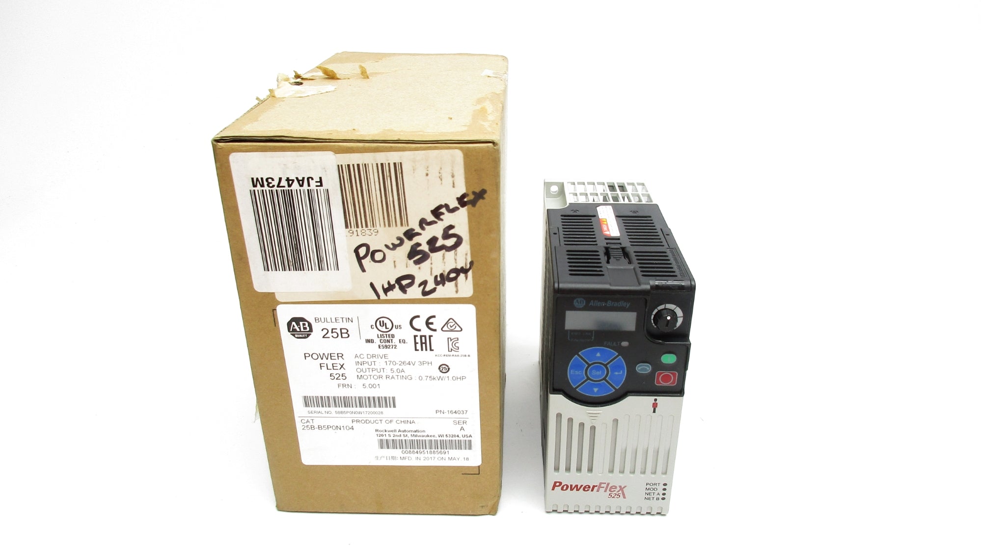 ALLEN BRADLEY 25B-B5P0N104 SER. A F/W 5.001 (BR/WH) NSMP