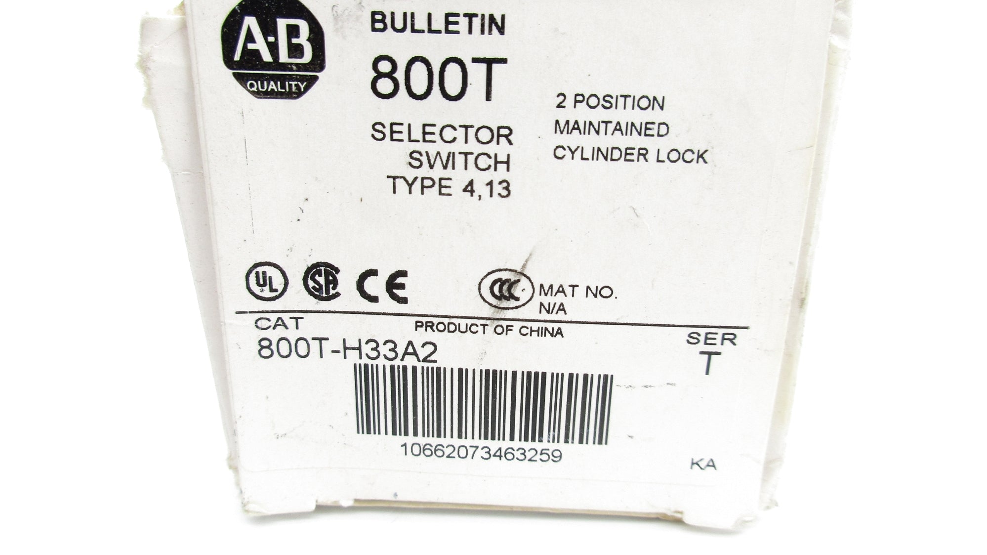 ALLEN BRADLEY 800T-H33A2 SER. T (WH) NSMP